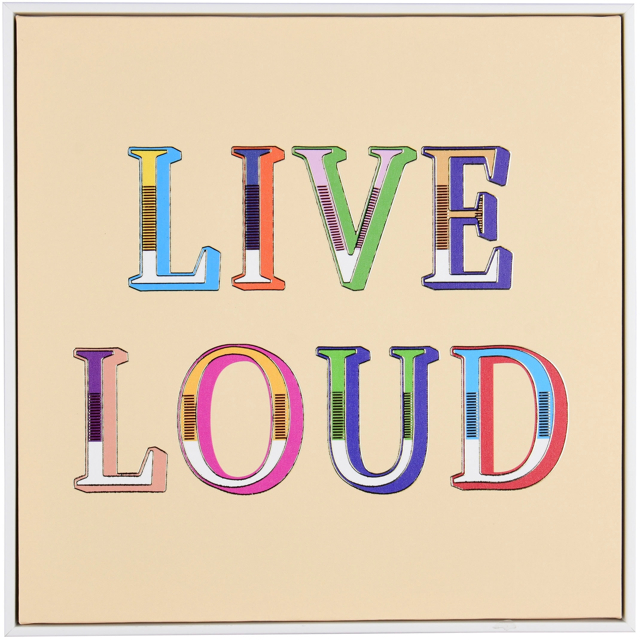 MIRRORS AND MORE Kunstdruck "LIFE" 1 Stk. tlg. Kunstwerk mit positivem Spru günstig online kaufen