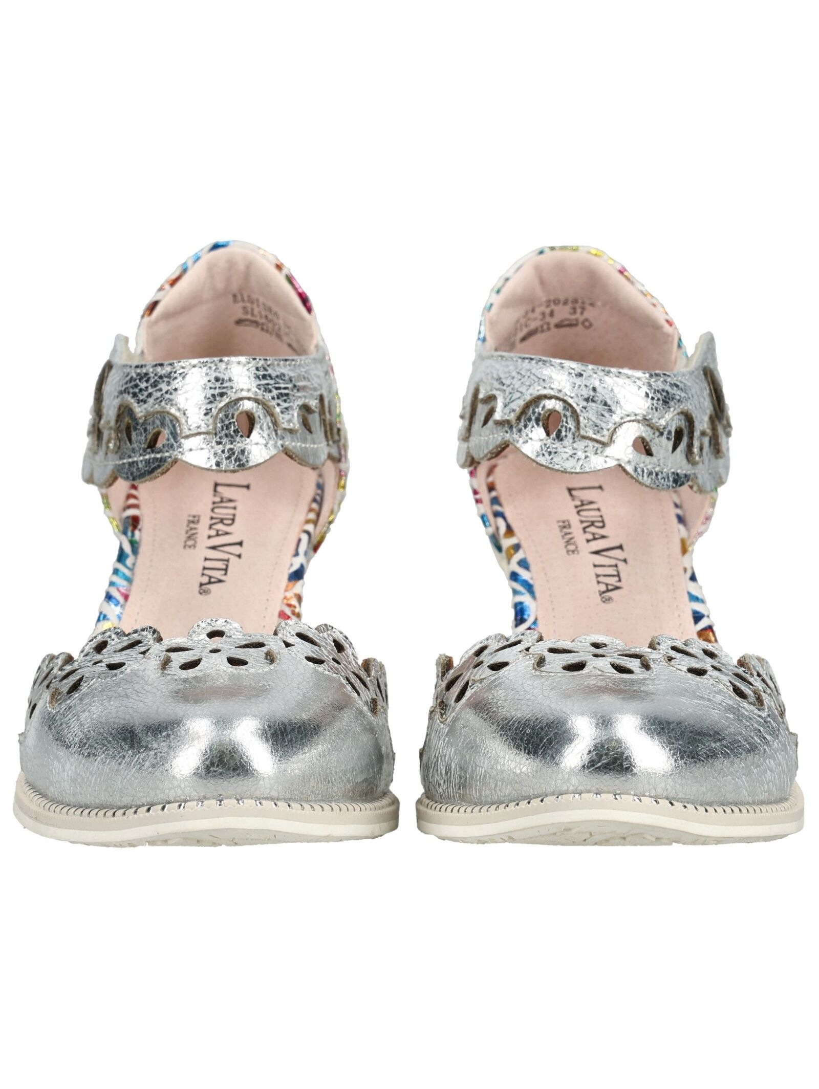 Pumps LAURA VITA "LAURA VITA Pumps Leder", Damen, Gr. 37, silber, Leder, Schuhe Pumps 2