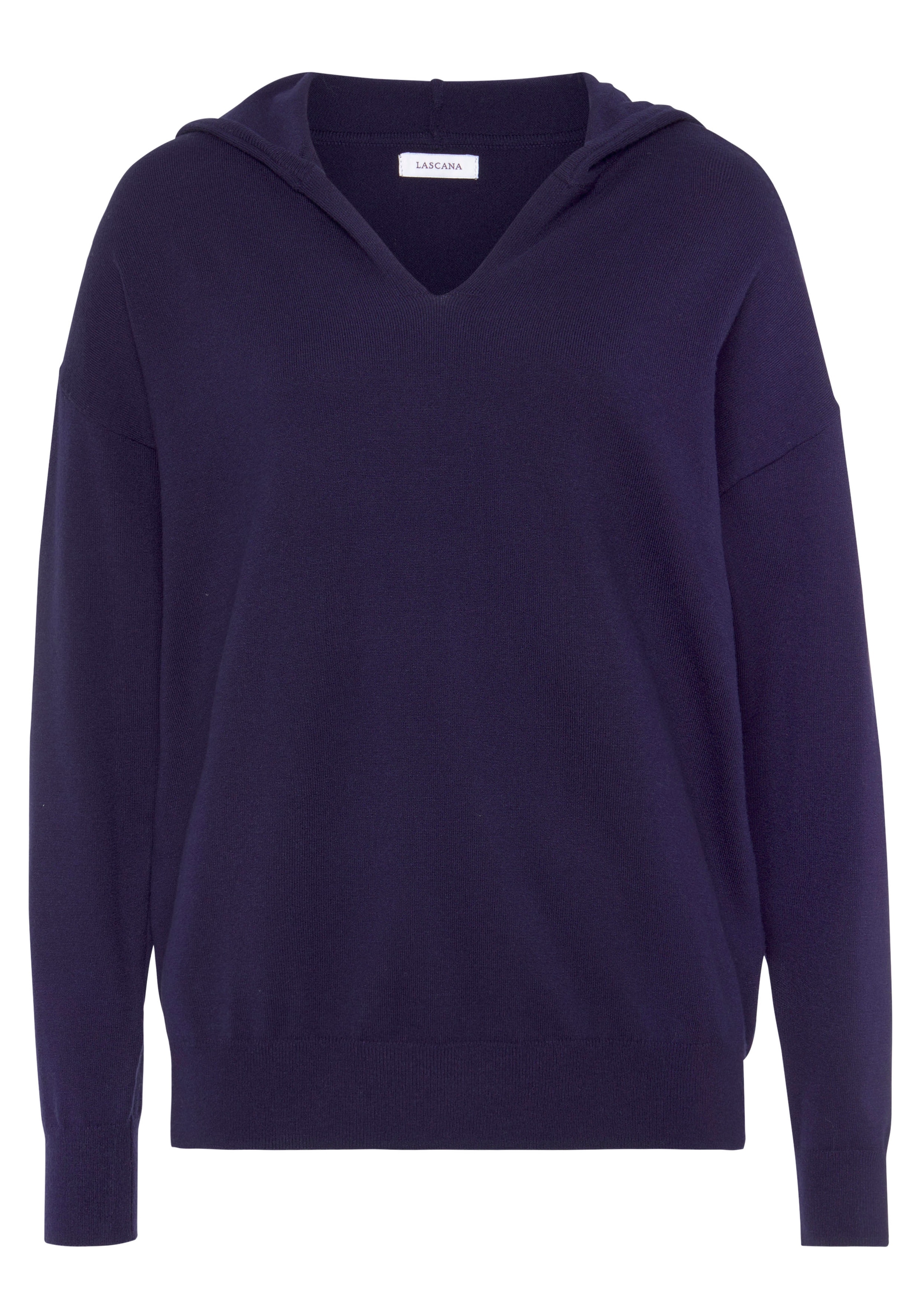 LASCANA Strickpullover, Kapuzensweatshirt aus weicher Viskosemischung, Loungewear