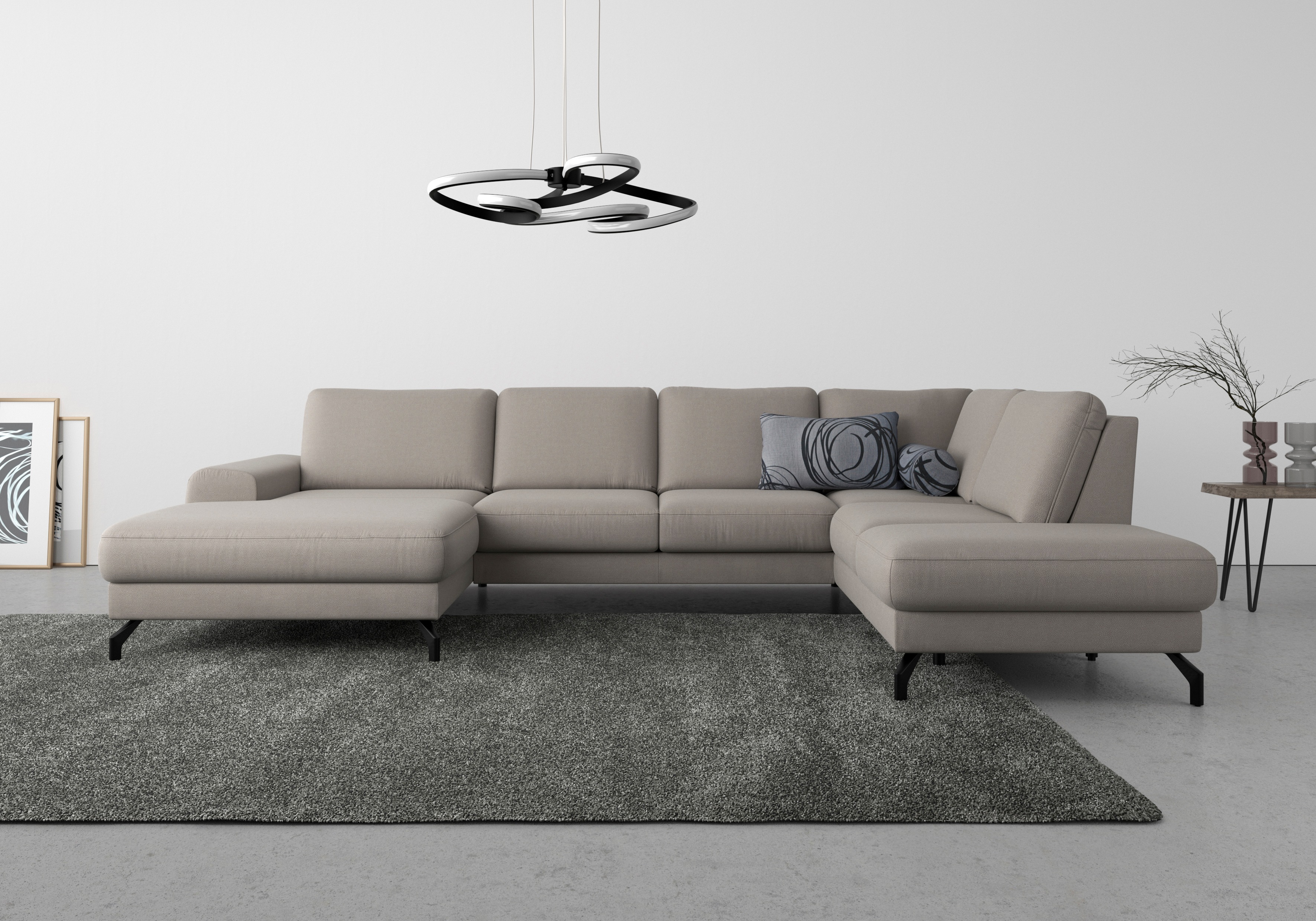 Thumbnail - sit&more Wohnlandschaft "Cinturo U-Form" inklusive Sitztiefenverstellung und Federkern, Sitzhöhe 45 cm