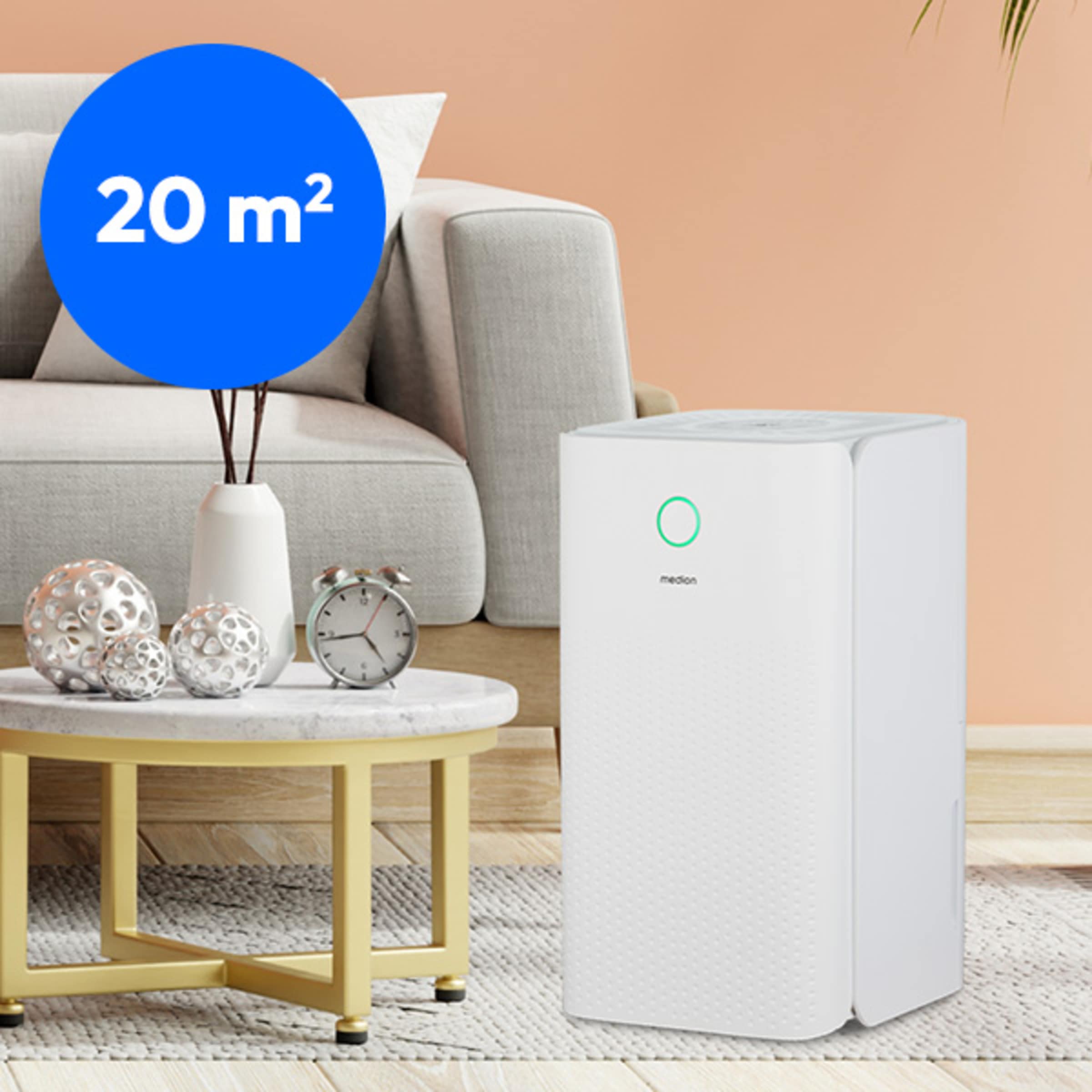 Medion® Luftentfeuchter »DH10 (MD12047), für Räume bis zu 20m²«, Entfeuchtung 12 l/Tag, Tank 2 l, Entfeuchtungsleistung 12L/Tag, Volumen Wassertank 2L, 3 Modi