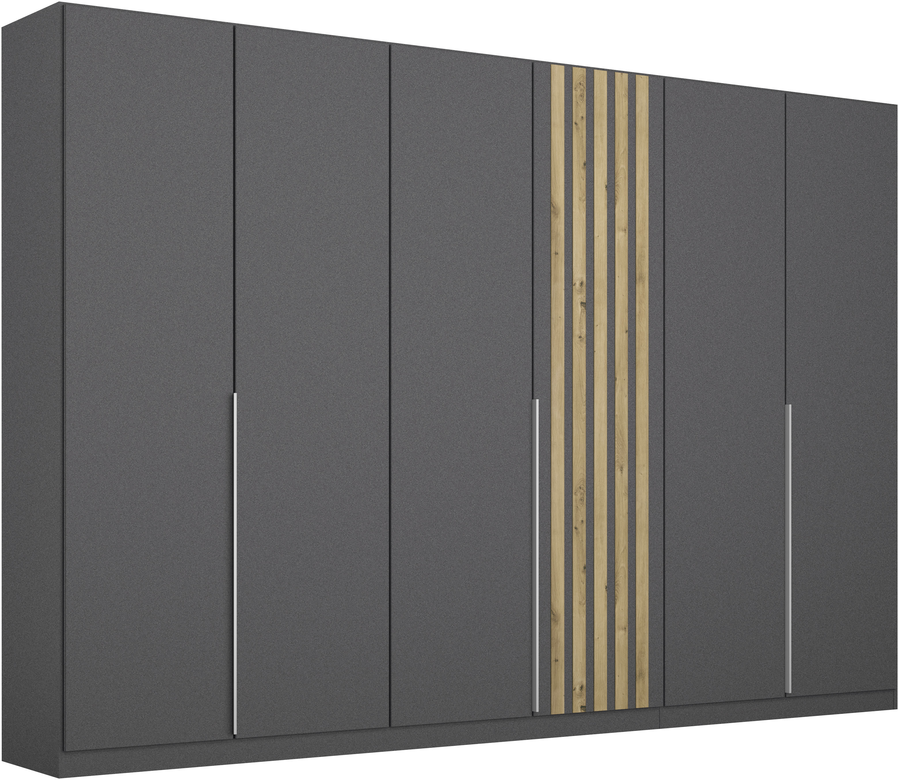 rauch Drehtürenschrank "Kleiderschrank Schrank Garderobe Breiten 181/226/271 cm LAMELLA" 3 verschiedene Ausstattungen BASIC/CLASSIC/PREMIUM (inkl. SOFT-CLOSE), elegante Lamellen-Auflage in 3D Akustikpaneel Optik MADE IN GERMANY