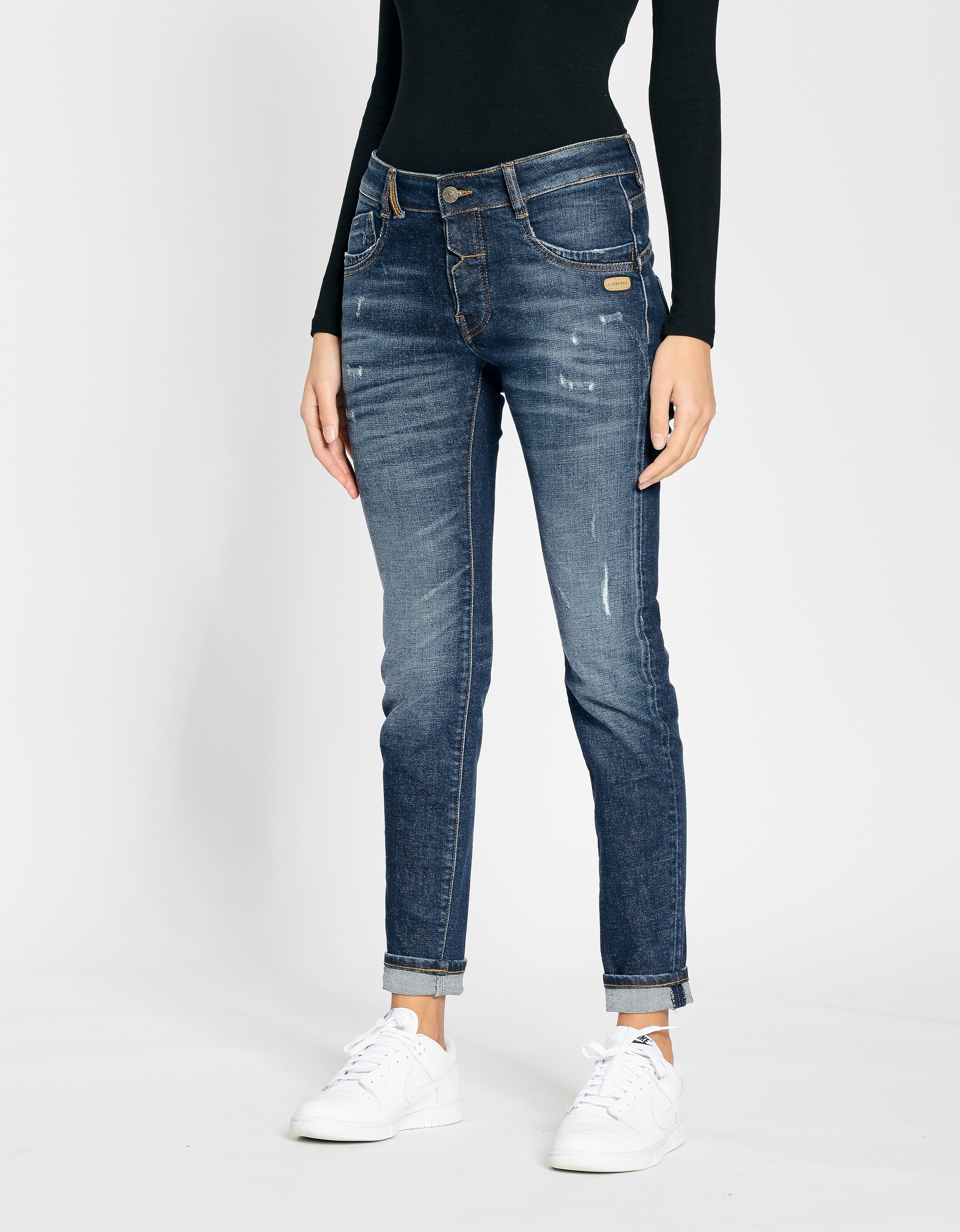 GANG Damen Relax-fit-Jeans "GANG Jeans Relaxed Fit 94GERDA"denim blau, Gr. 25, 90% Baumwolle, 2% Elasthan, 8% Polyester, Jeans