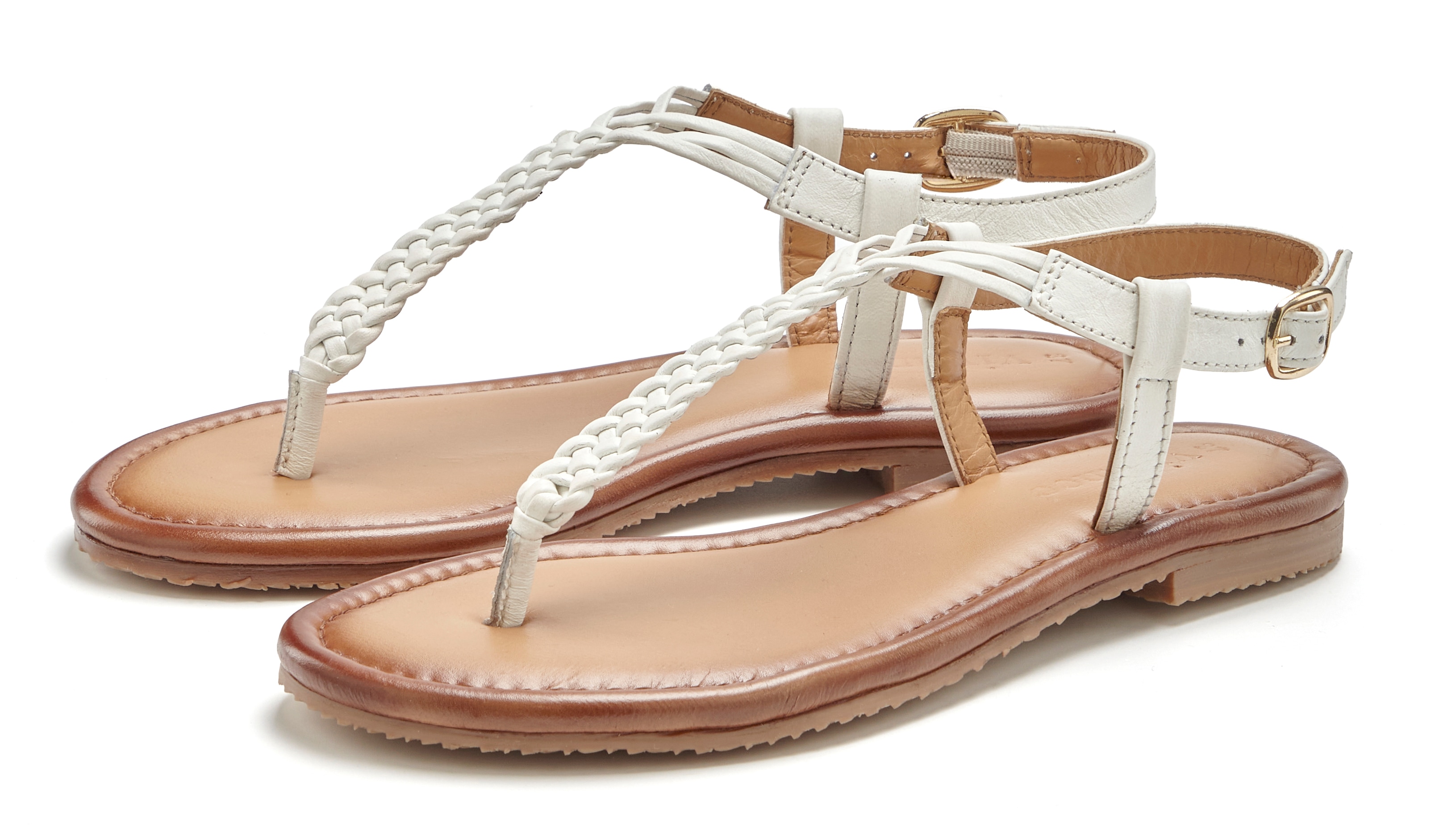 Vivance Zehentrenner "Sandalette, Sommerschuh, Sandale, Ledersandale," NEU aus Leder mit Flecht-Optik