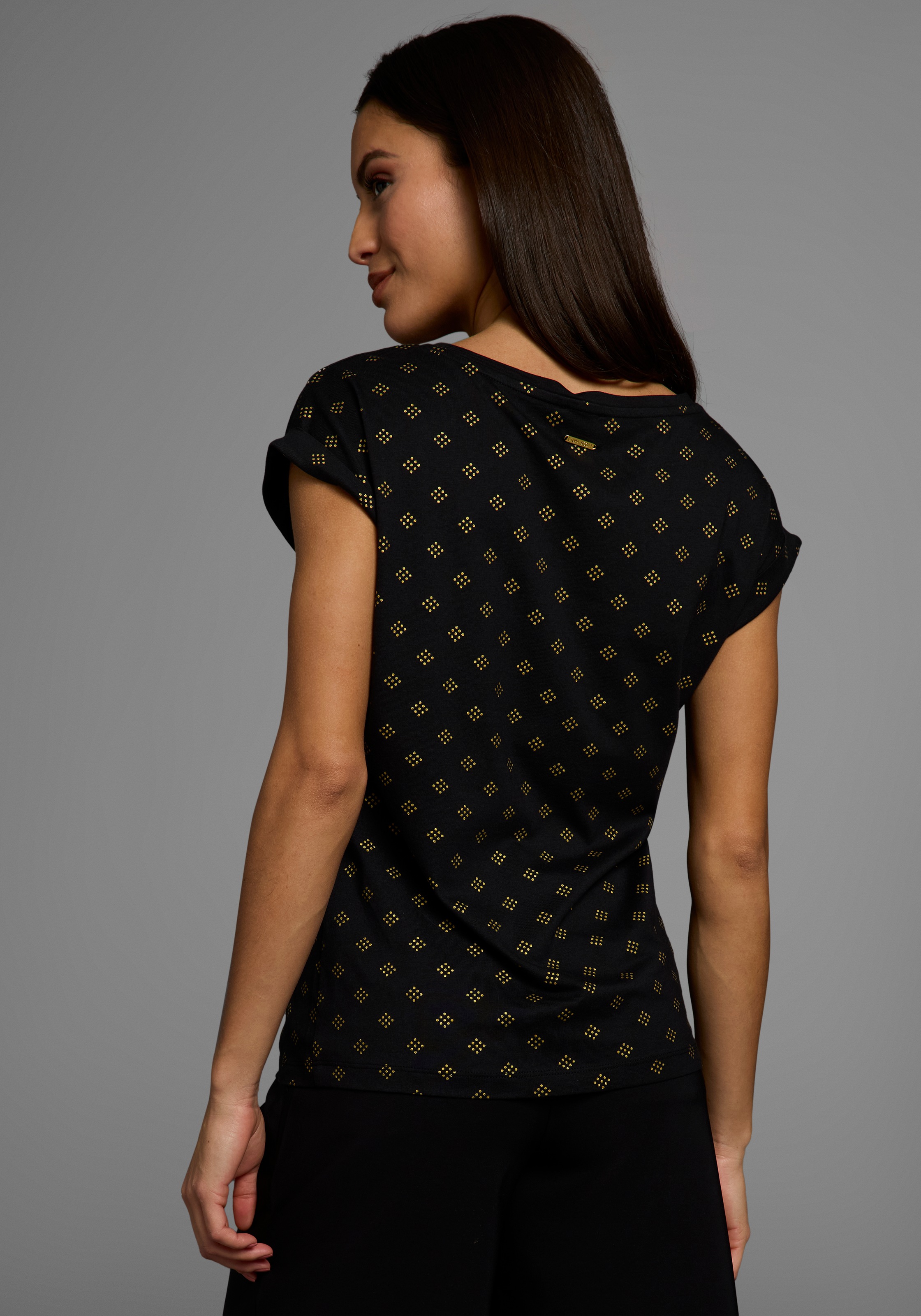 Laura Scott Rundhalsshirt, mit minimalistischem Graphik-Allover-Print günstig online kaufen