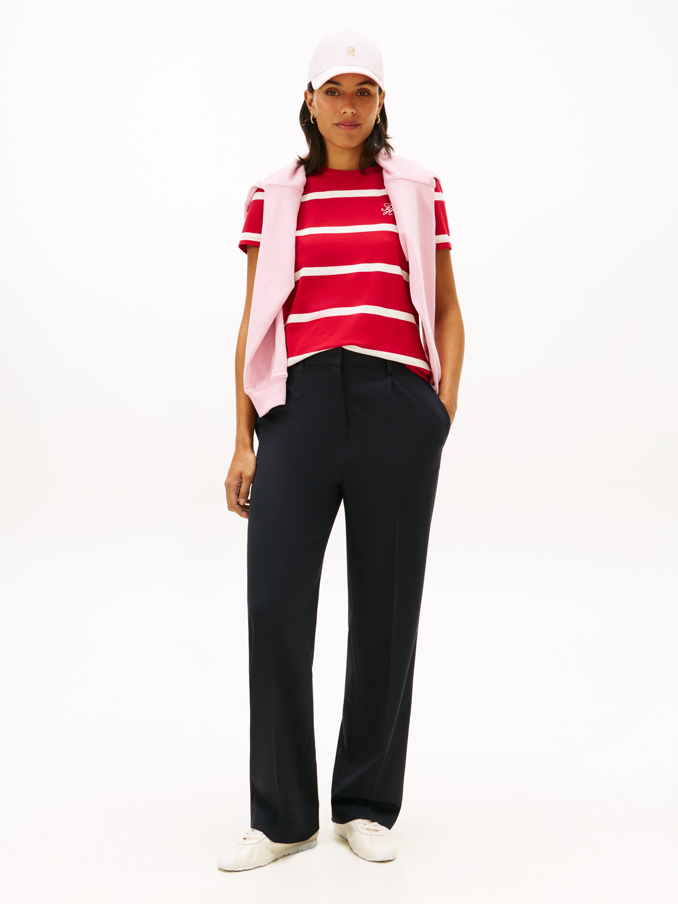 Thumbnail - Tommy Hilfiger Kurzarmshirt "TH SCRIPT REG C-NK SS TEE" Stretch, Baumwollmischung, regular fit