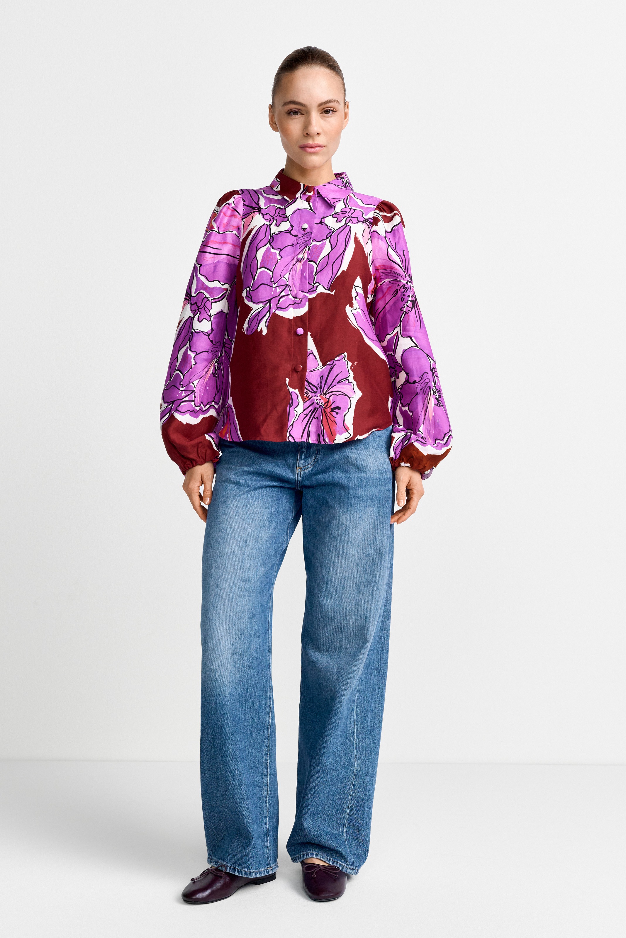 RICHROYAL Women's Long Sleeve Blouse Soft Orchid 36 4