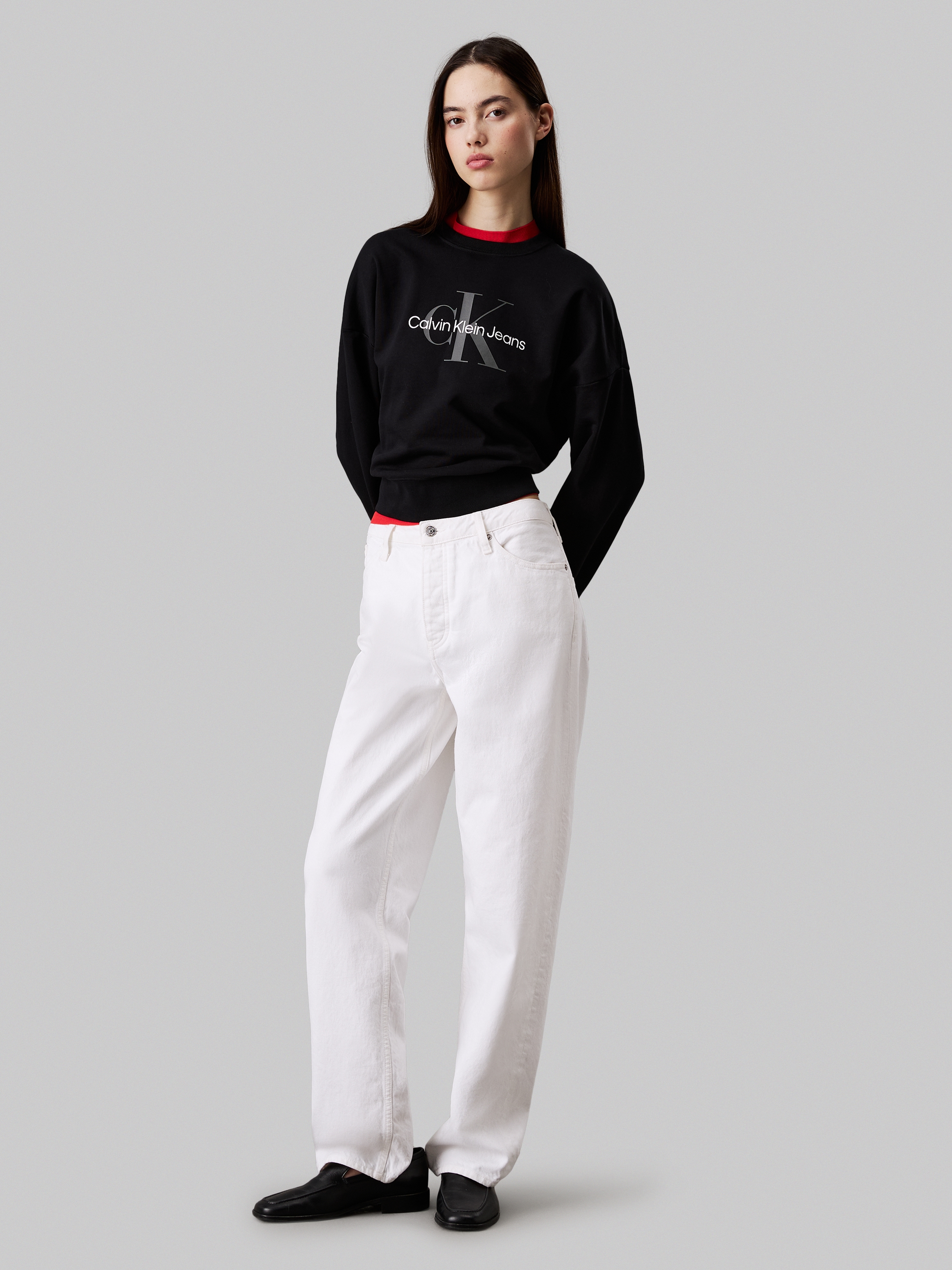 Calvin Klein Jeans Sweatshirt »LS MNLG FRNCH TRRY R«, Mit Rundhalsausschnitt
