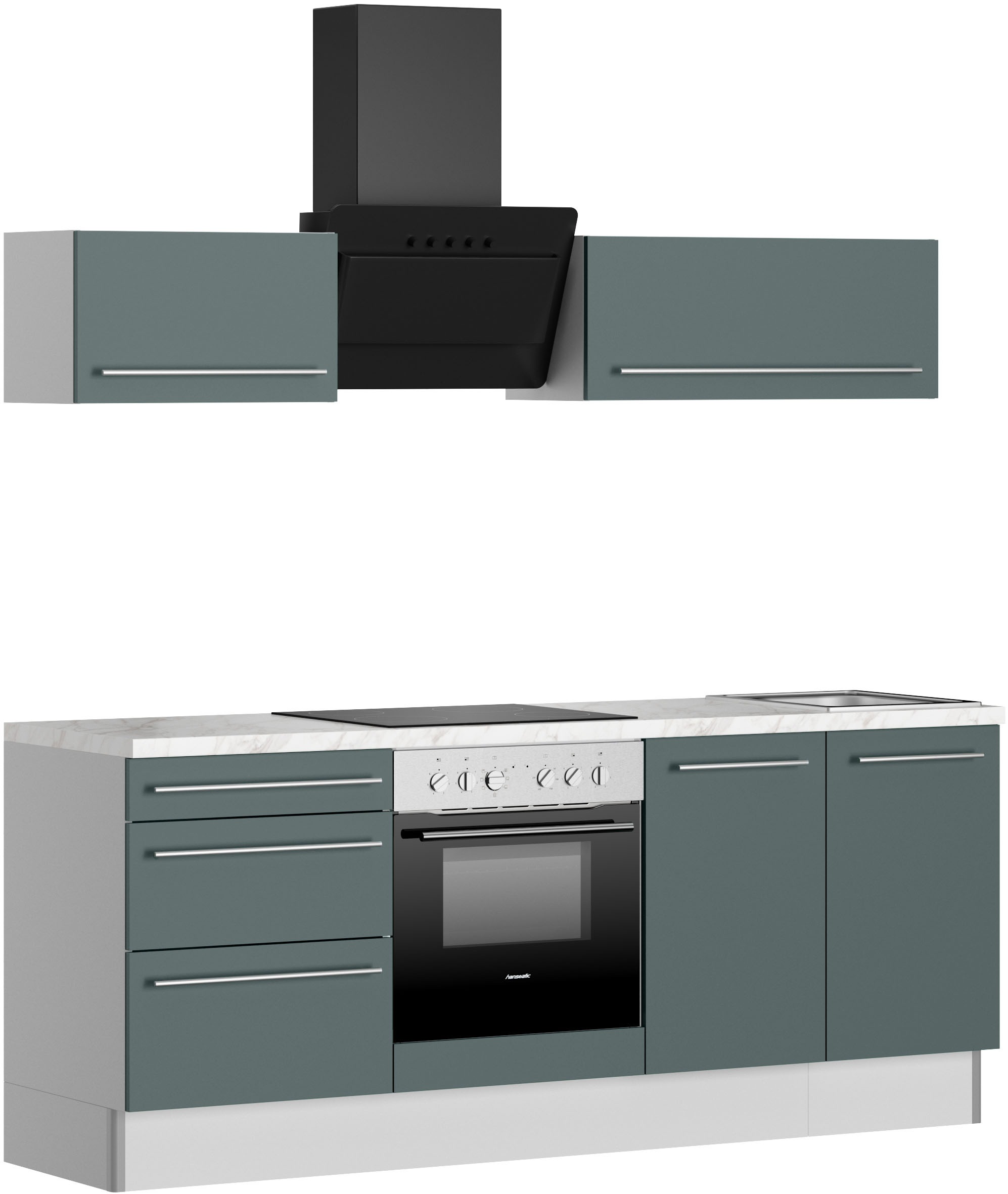 KOCHSTATION Küche "KS-Bern2", Breite 210 cm, wahlweise mit E-Geräten, mit K günstig online kaufen