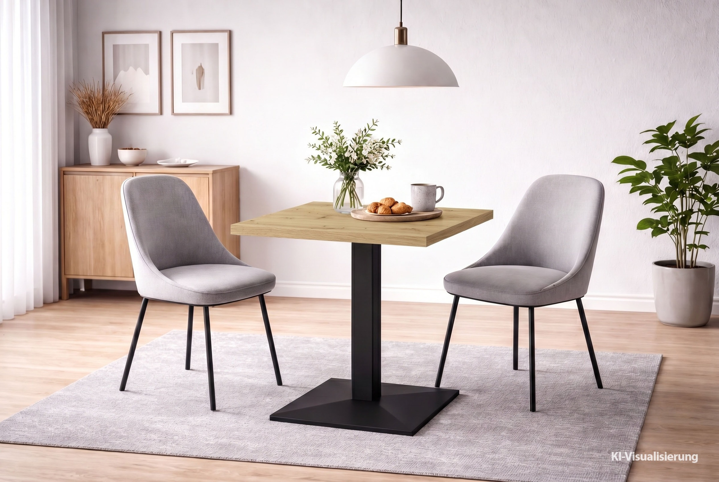 Mäusbacher "Big Bistro Metall" Quadrat-Säulengestell, eckige Platte BHT 70x75x70 cm