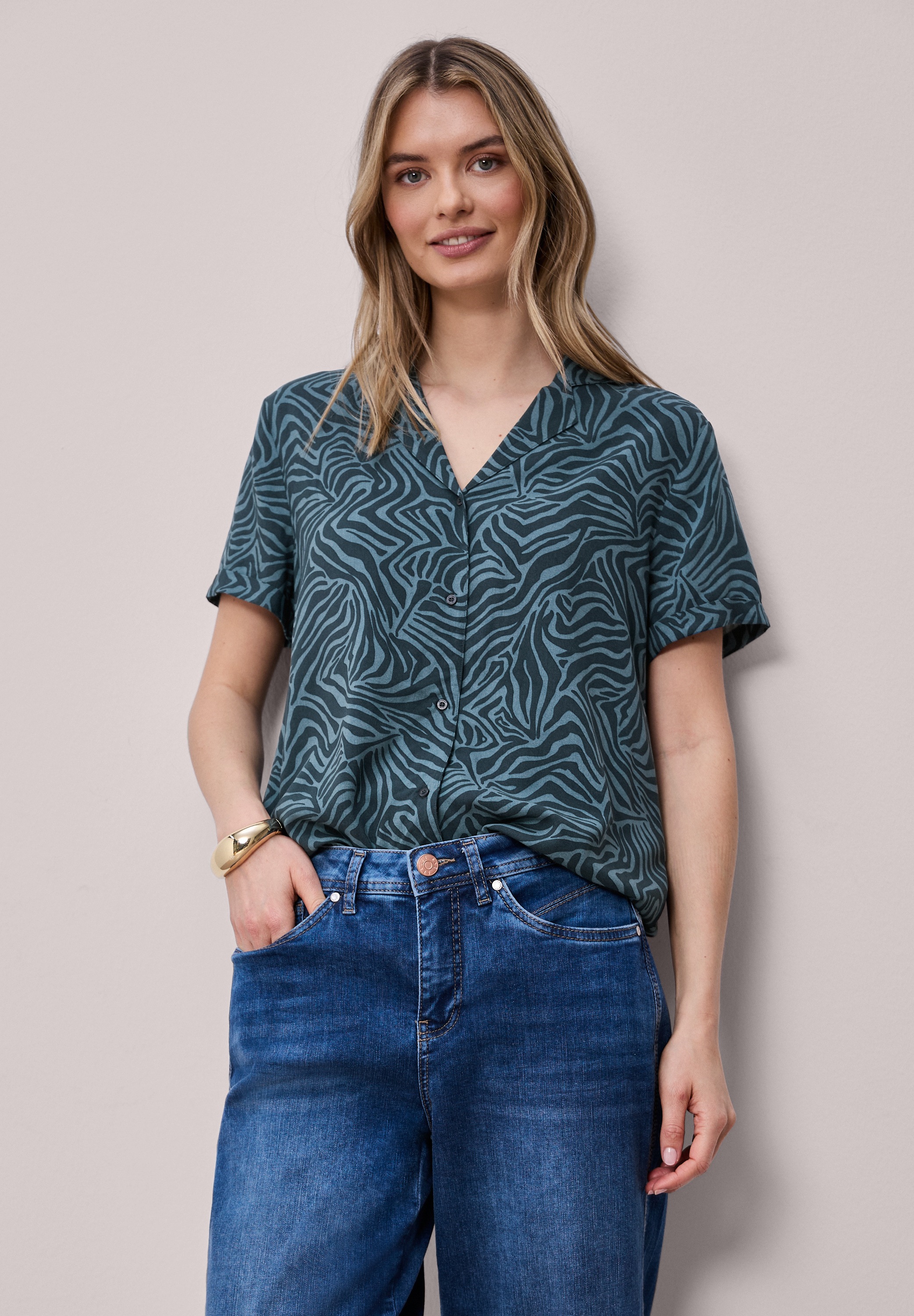 STREET ONE Kurzarmbluse aus softer Viskose günstig online kaufen