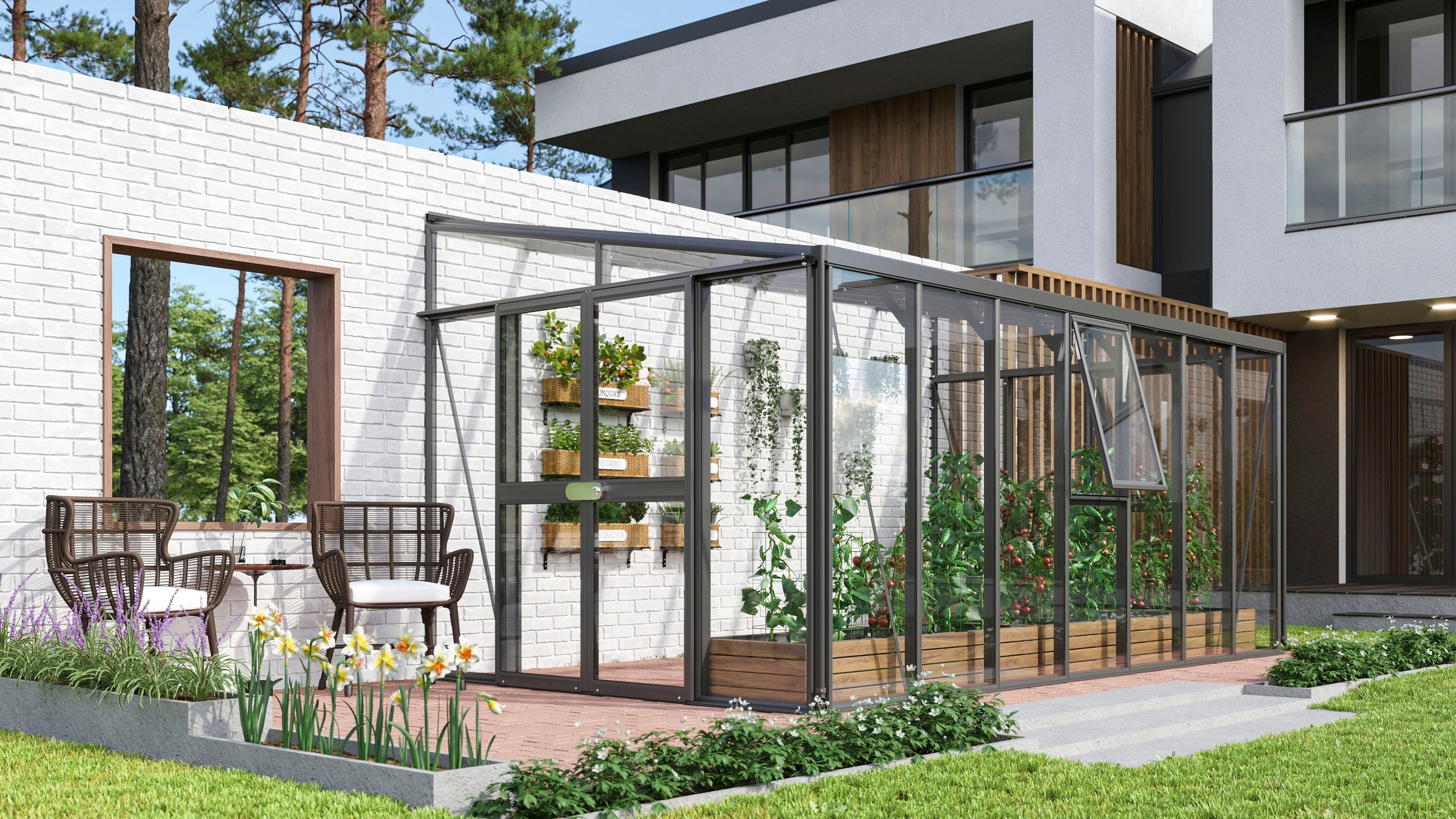 Vitavia Stabilisierungsprofil »Nachrüstsatz passend für Gewächshaus H_elena 11900«, schwarz