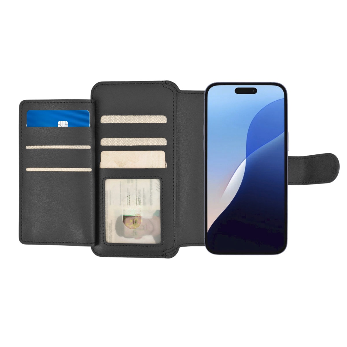 4smarts Flip Case »Universal Magnet Wallet CoinCaddy L«, MagSafe UltiMag Portemonnaie, RFID Schutz, iPhone 12, 13, 14, 15 Serie