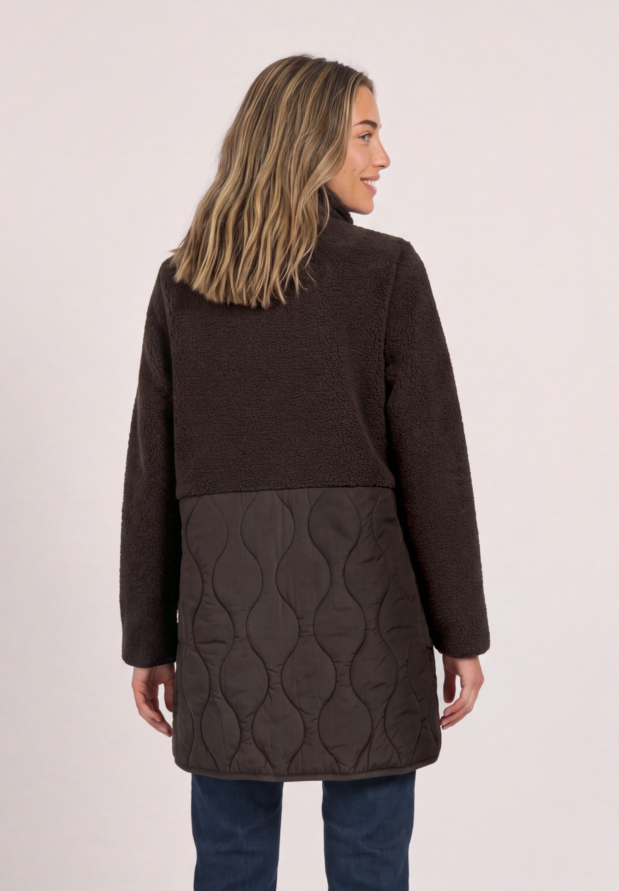 STREET ONE Fellimitatjacke ohne Kapuze mit Stehkragen