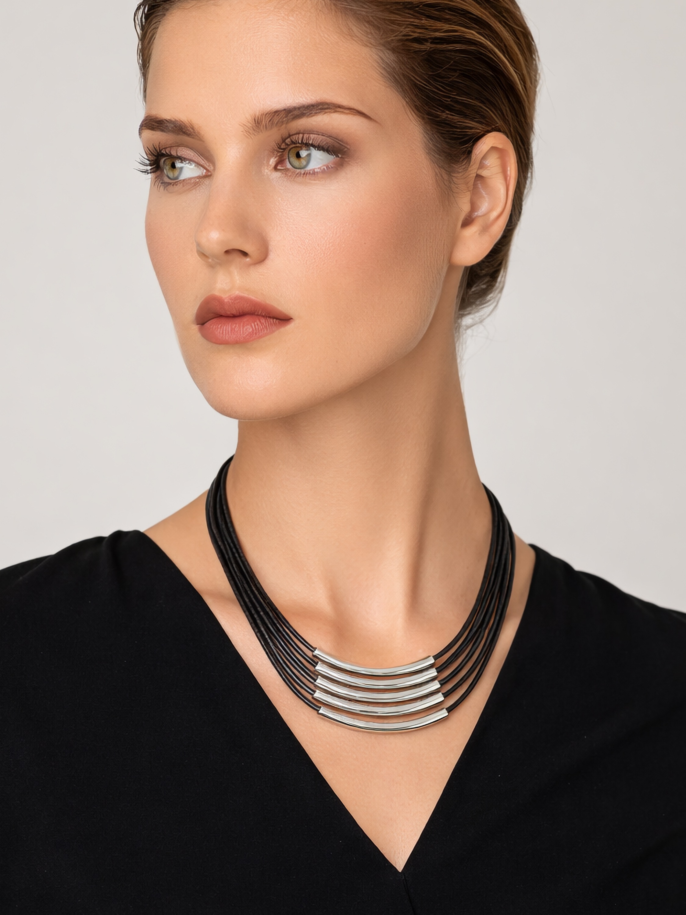 COLLEZIONE ALESSANDRO Kette mit Anhänger »Elena« 6-reihige Kette aus feinen Bändern