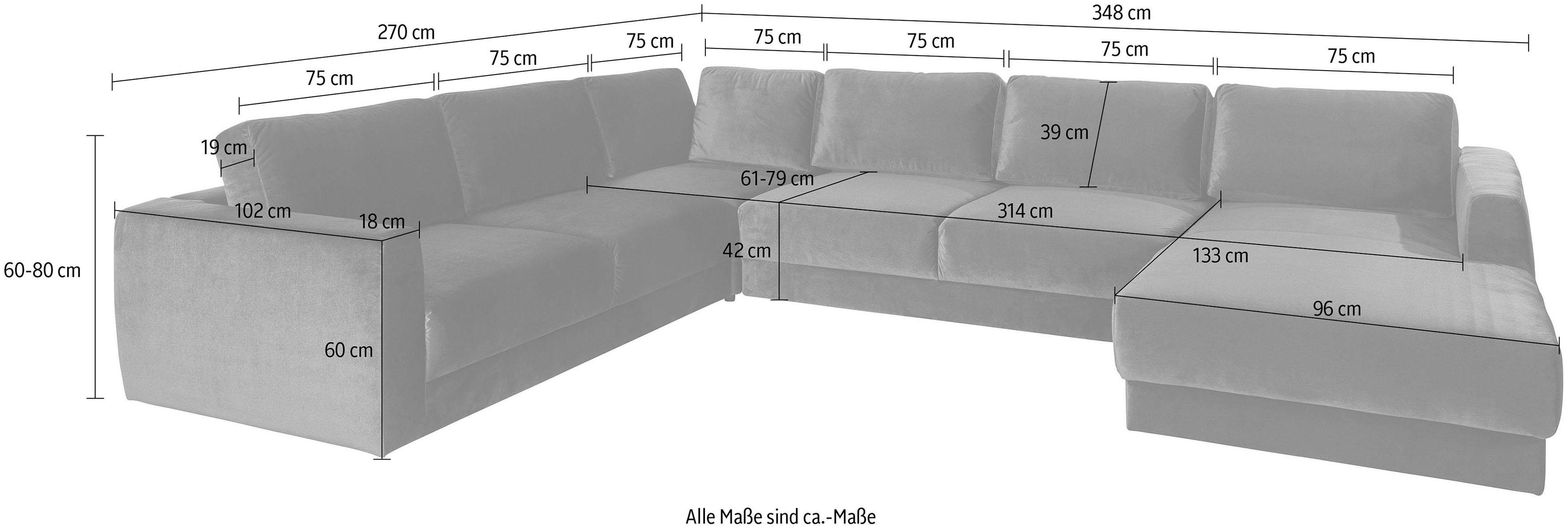 Thumbnail - Home affaire Wohnlandschaft "Hobro U-Form" in 3 Bezugsqualitäten in vielen Farben, Design by Morten Georgsen