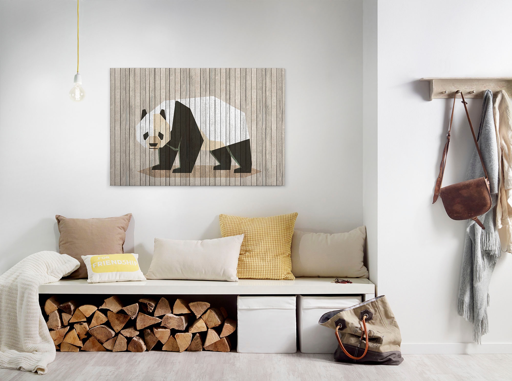 A.S. Création Leinwandbild "born to be wild" Kunst Tiere 1 Stk. tlg. Keilrahmen Bild Holzoptik Tiere Leinwand-Bild Wohnzimmer modern Kinder