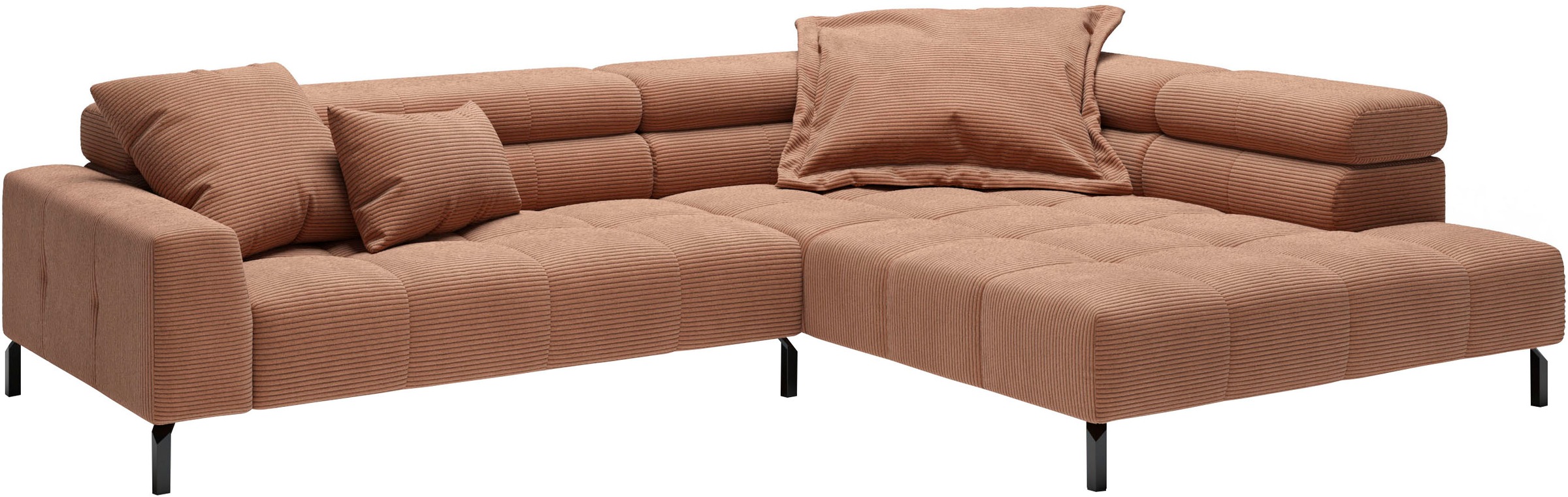Places of Style Ecksofa »Cleveland, L-Form, incl. Kopfteilverstellung, Breite 311 cm«, wahlweise elektrischer Sitzvorzug