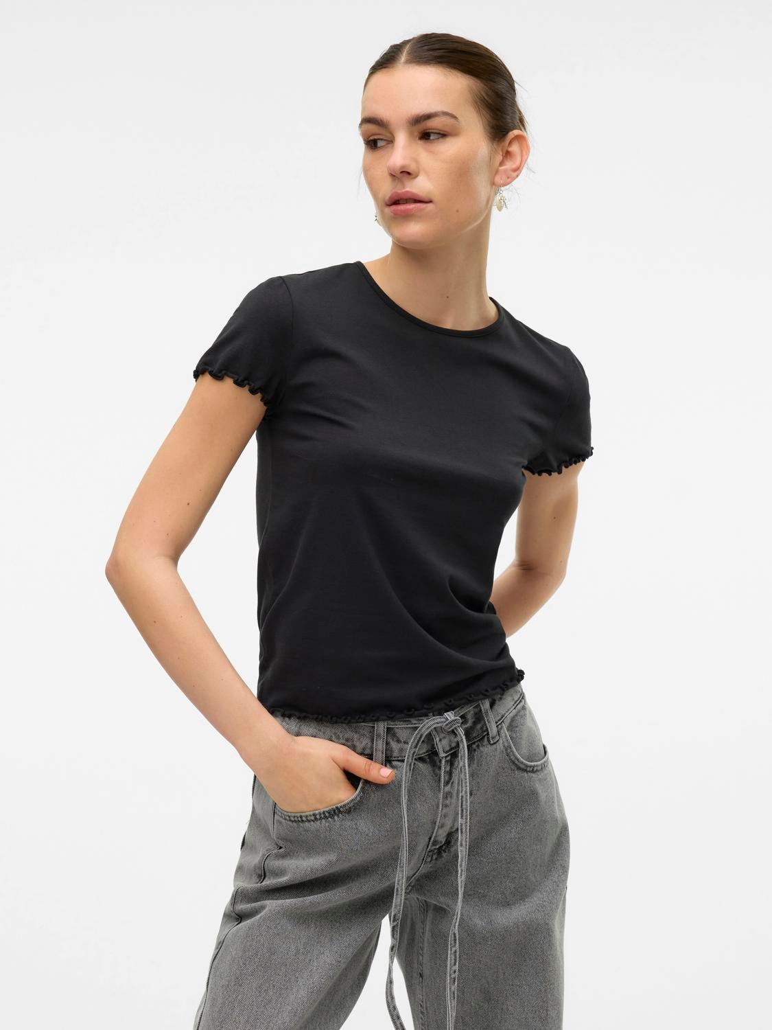 Vero Moda Kurzarmshirt "VMBARBARA SS SHORT ONECK TOP JRS GA NOOS" günstig online kaufen