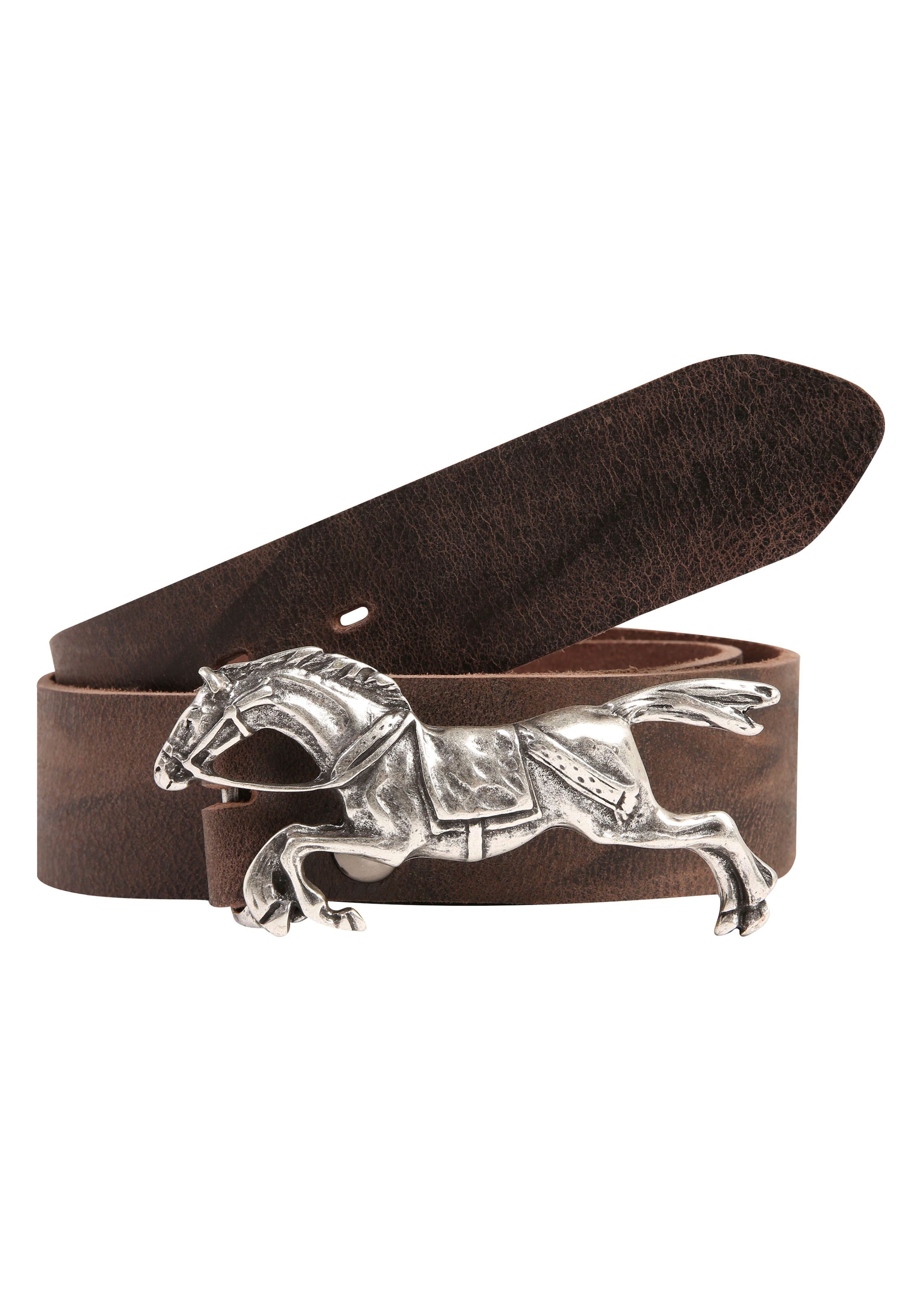 Rettungsring Gürtel Ledergürtel mit Pferde-Koppelschließe günstig online kaufen