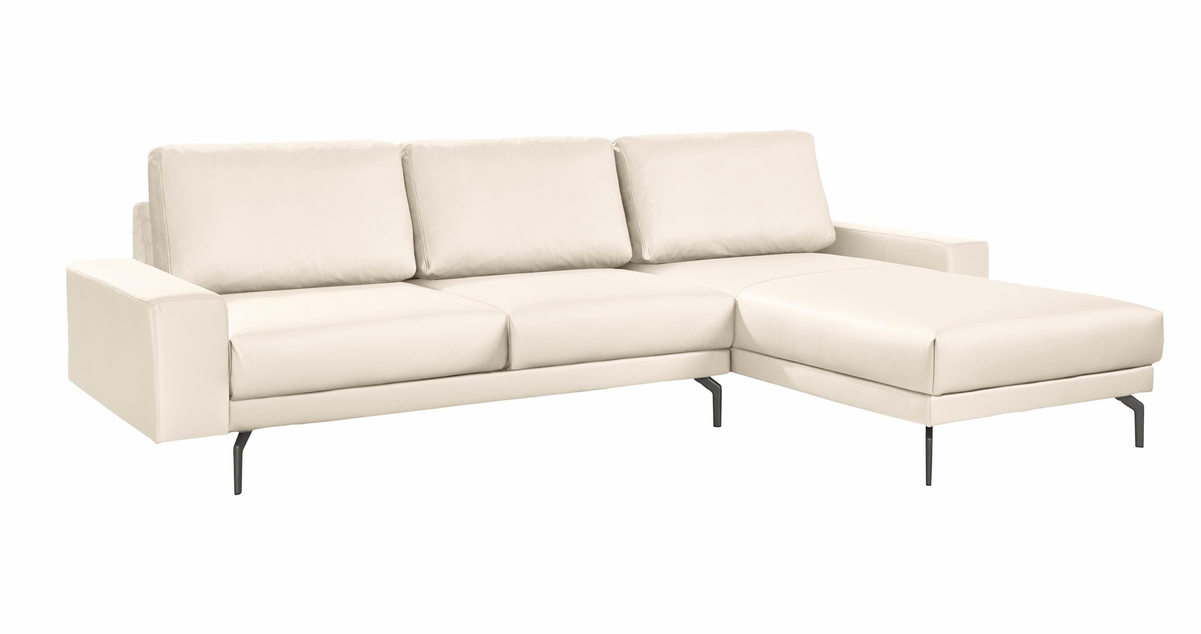 Creation BY ROLF BENZ Ecksofa »CR.450, Designecksofa, L-Form«, Armlehne breit und niedrig, Alugussfüße in umbragrau, Breite 274 cm