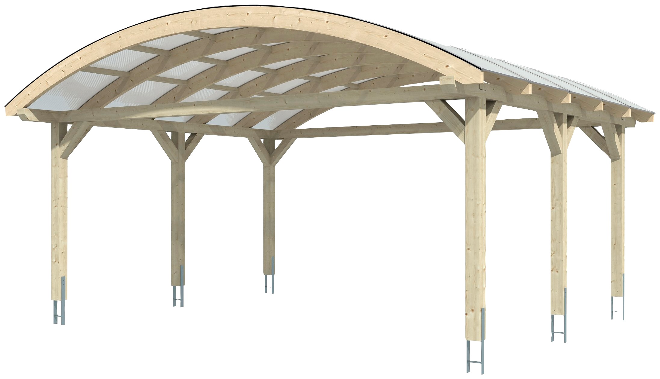 Skanholz Doppelcarport »Franken«, Leimholz-Nordisches Fichtenholz, 550 cm, braun