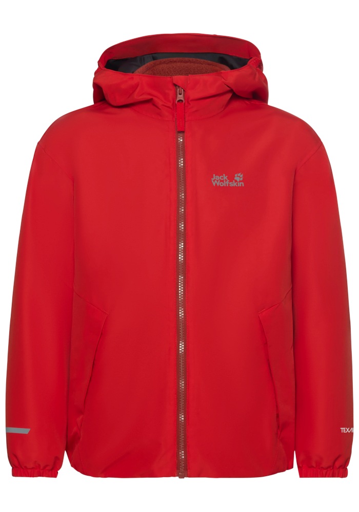Jack Wolfskin 3-in-1-Funktionsjacke »ICELAND 3IN1 JKT K« mit Kapuze Alwetterjacke für Kinder, wasser- und winddicht, warm