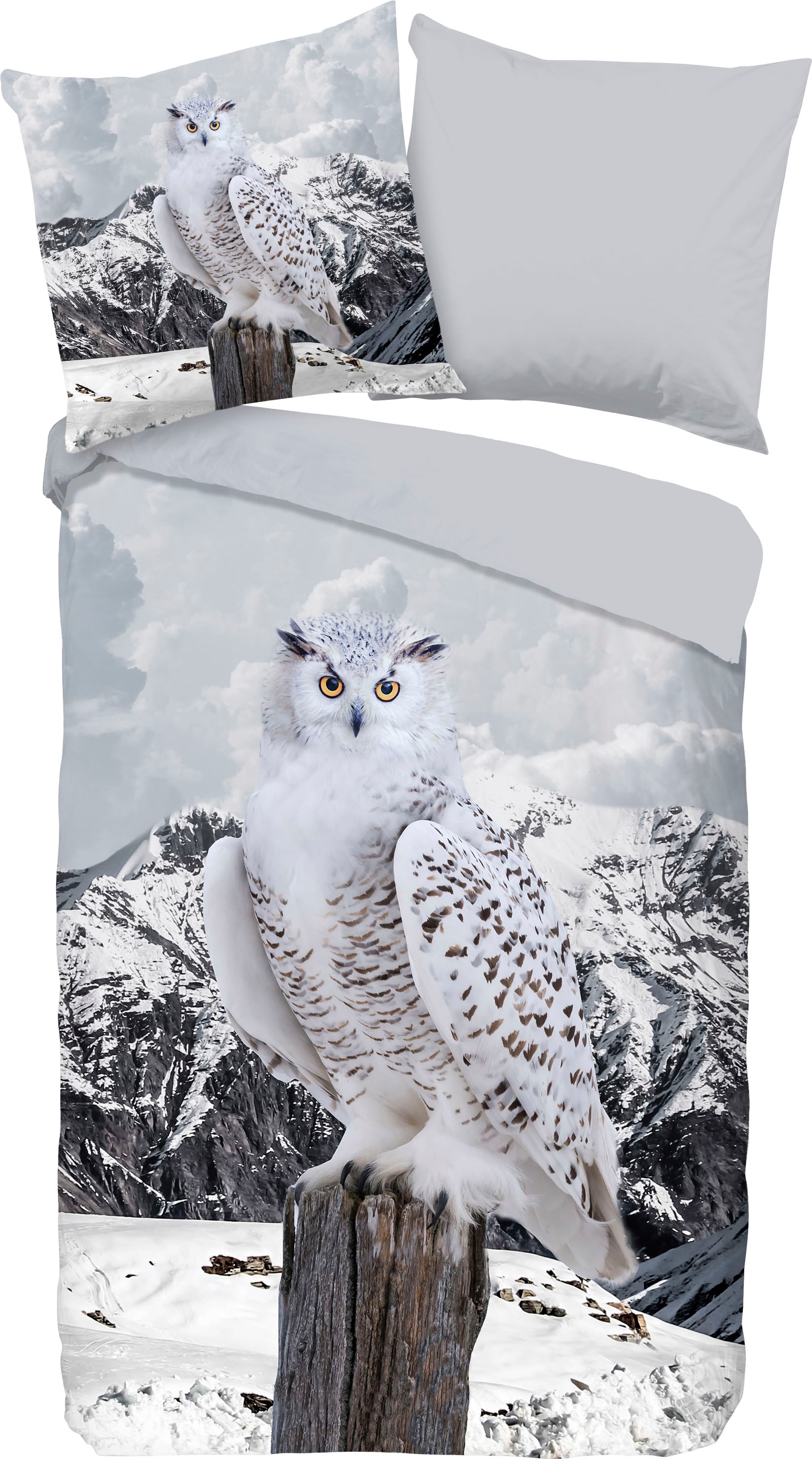 good morning Wendebettwäsche »Jacob«, 100% Baumwolle, 135x200, 2 Teilig, Reißverschluss, Wendeoptik, winter