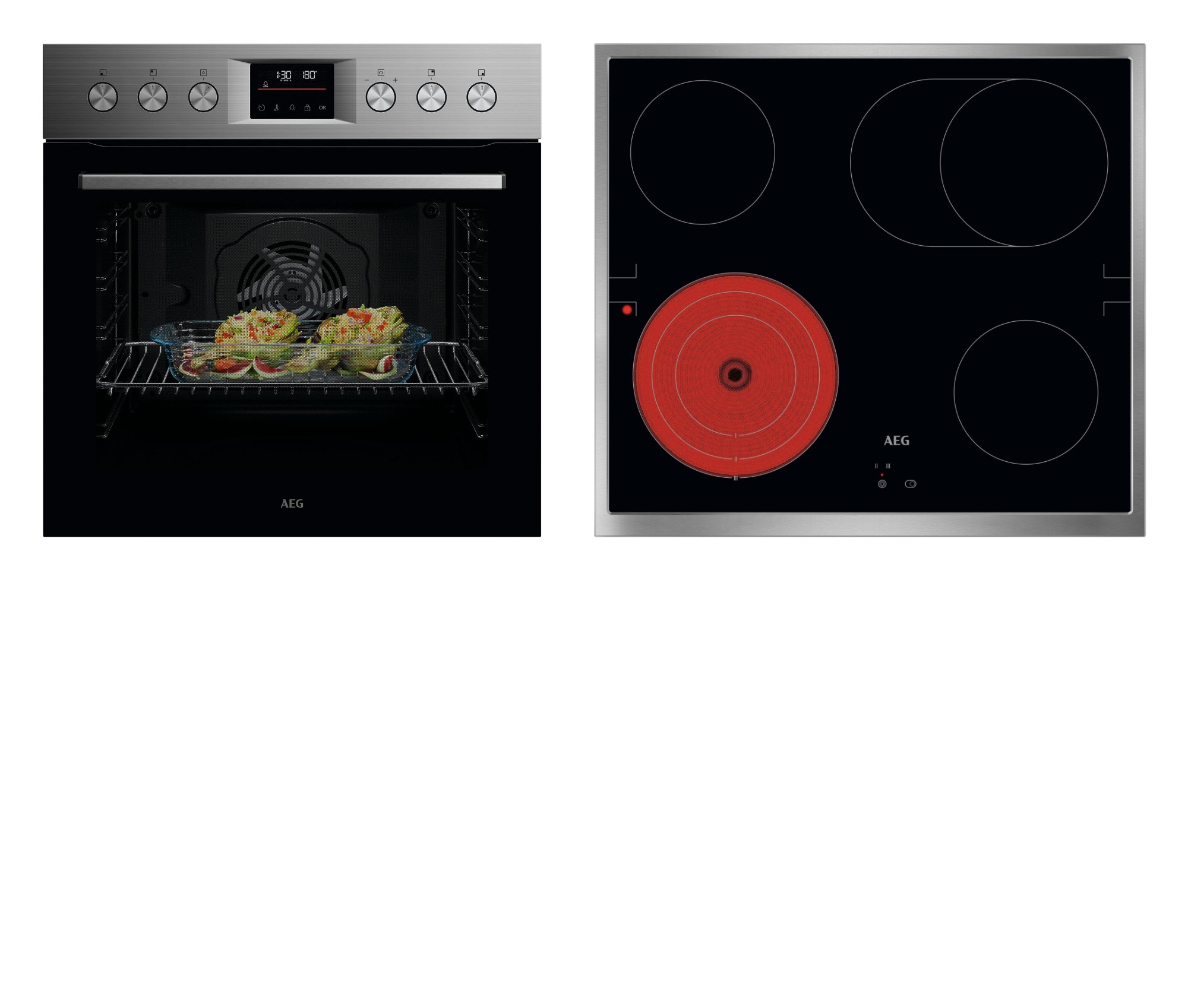 AEG Serie 5000 "OU5PE40SM" Pyrolyse-Selbstreinigung Einbauherd mit Pyrolyse - Selbstreinigung & Glaskeramikkochfeld