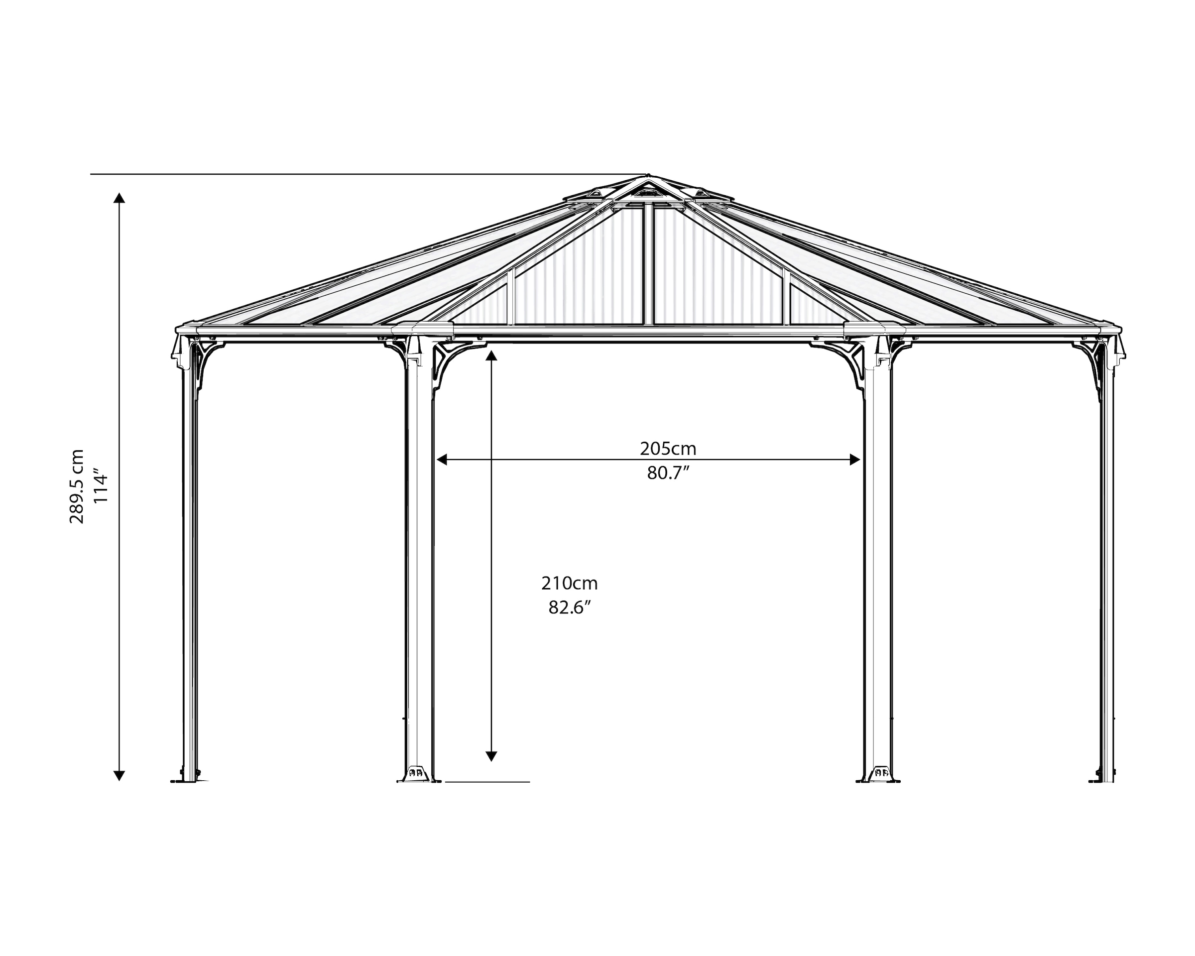 Palram - Canopia Pavillon »Monaco«, BxT: 390x450 cm