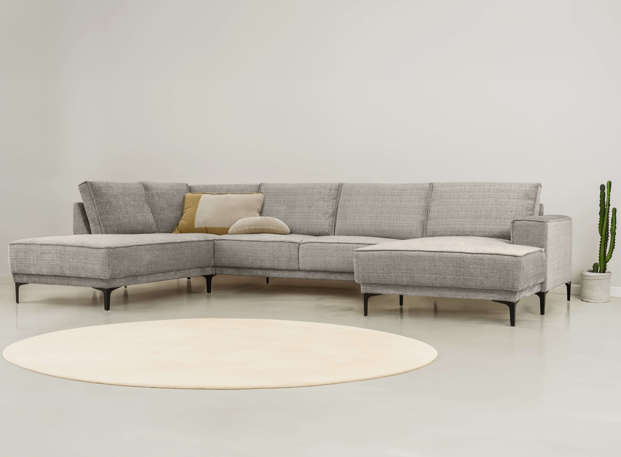Places of Style Wohnlandschaft "XXL Sofa Oland, Struktur, Flachgewebe, Luxu günstig online kaufen