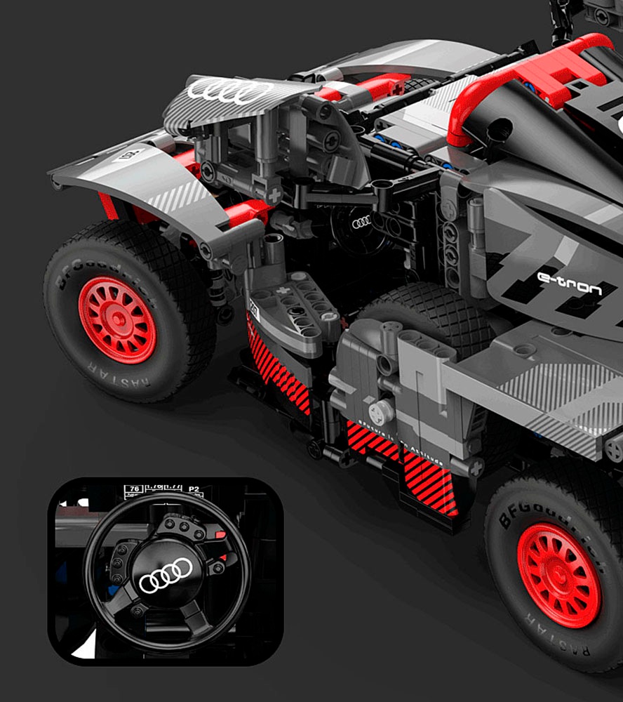 Jamara Konstruktions-Spielset »Audi RS Q e-tron 1:14 grau Bricks«, (1432 St.), im Maßstab 1:14, offiziell lizensiert