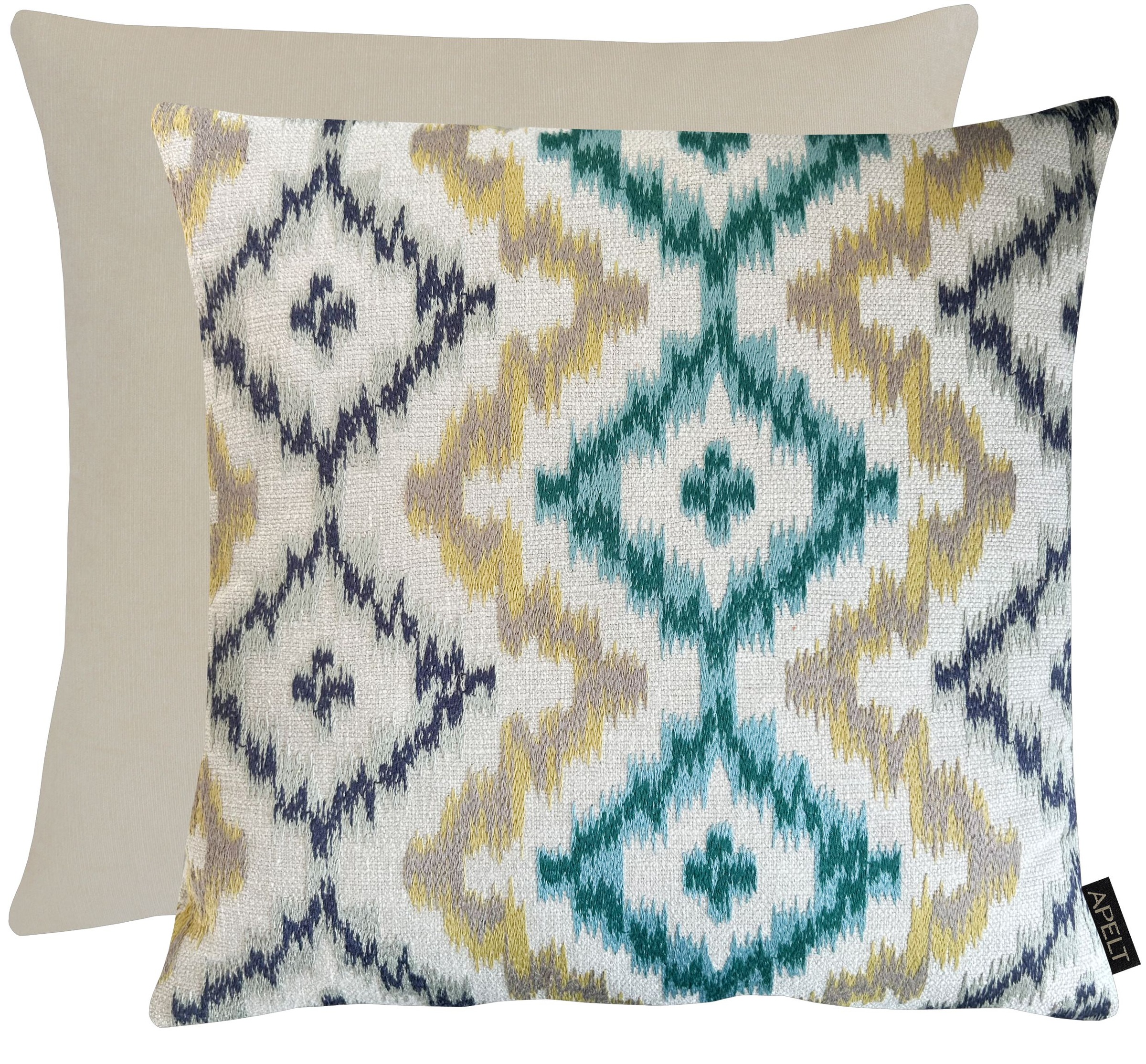 Kissenhülle APELT, B:46cm H:0,5cm L:46cmnatur, blau, Mischgewebe, Bezug: 50% Polyester, 30% Viskose, 20% Baumwolle, Kissenbezüge, "Milan", Samtabseite