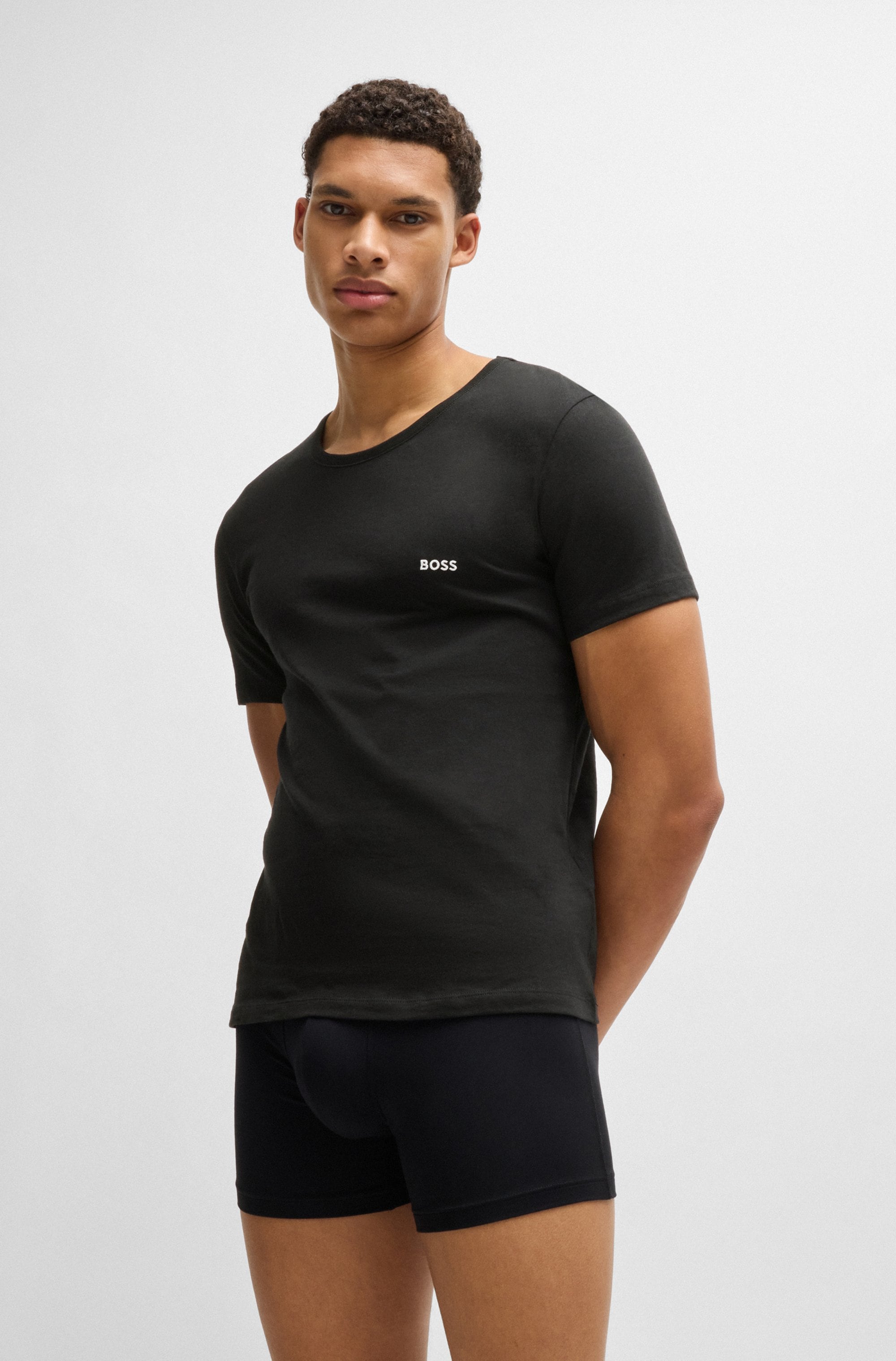 BOSS T-Shirt »Rundhals BOSS ONE x David Beckham«, (Packung, 3 tlg., 3er-Pack), mit dezentem BOSS Logo-Print