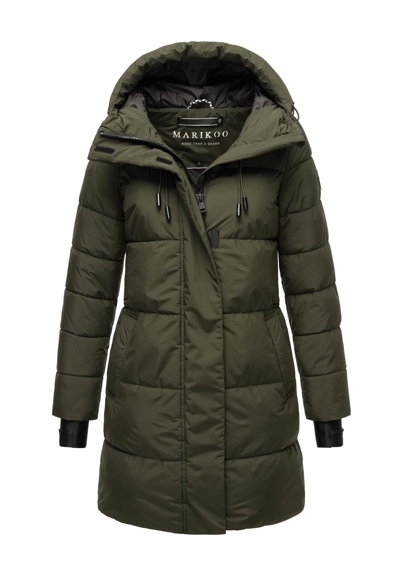 Winterjacke MARIKOO "Kaituu XVI", Damen, Gr. S, grün (schwarz olive), Obermaterial: 100% Polyester; Innenseite: 100% Polyester; Futter: 100% Polyester; Wattierung: 100% Polyester, Jacken Winterjacke, mit großer Kapuze 3