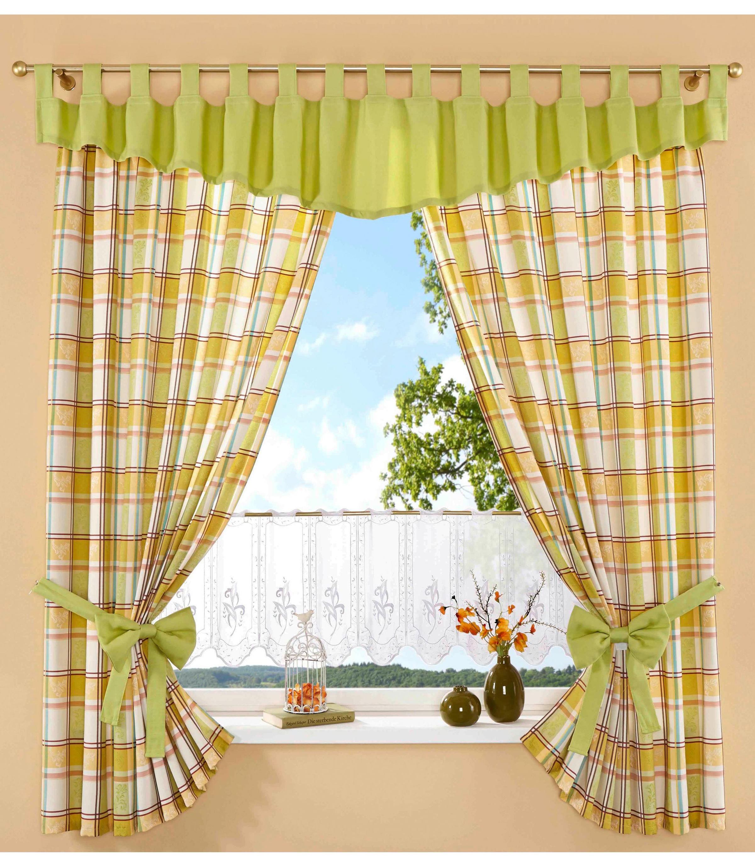 Stickereien Plauen Querbehang "Dolche" Schlaufen 1 Stk. tlg. günstig online kaufen