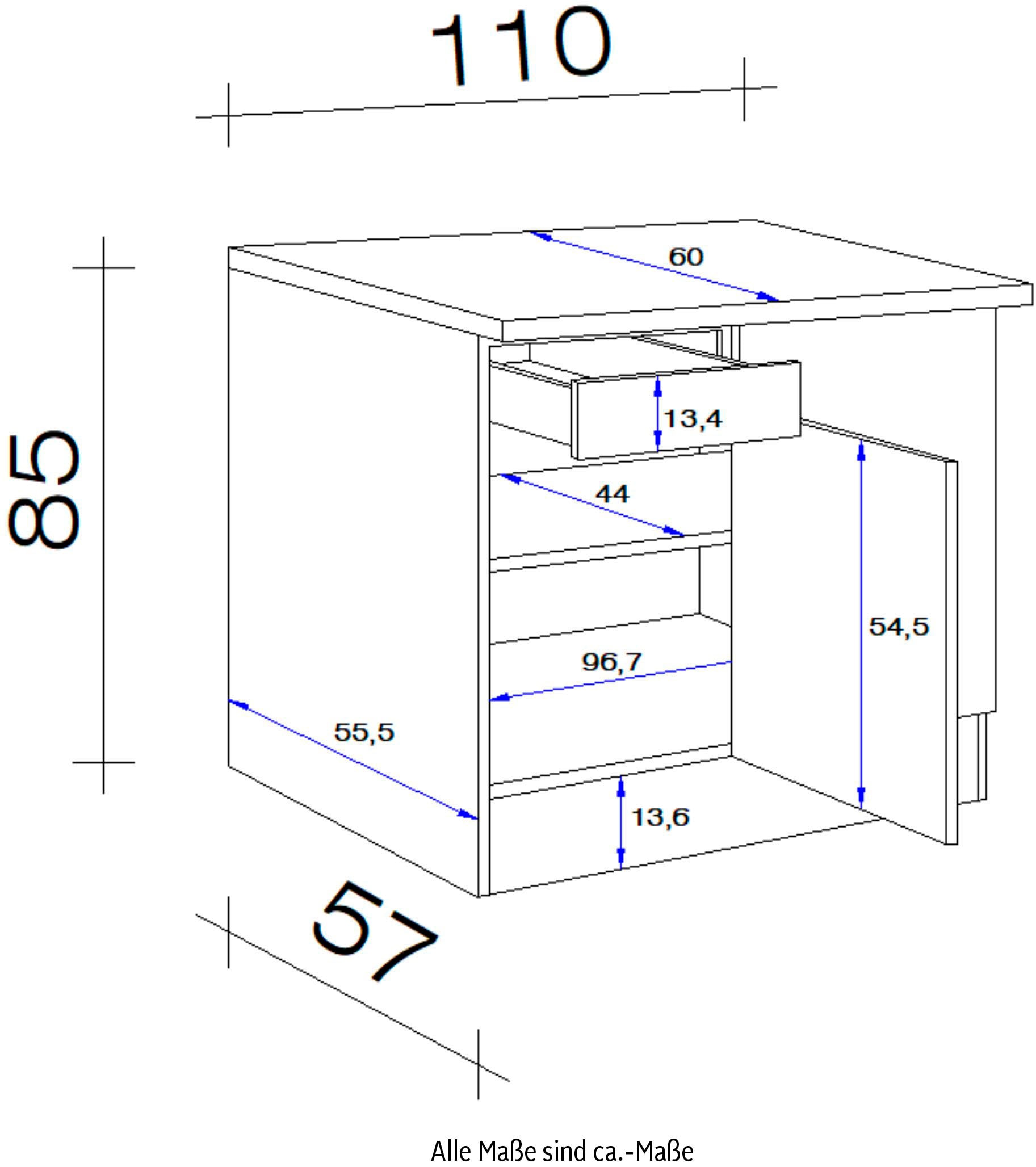 Flex-Well Eckunterschrank »Morena«, (B x H x T) 110 x 85 x 60 cm - als Ecklösung