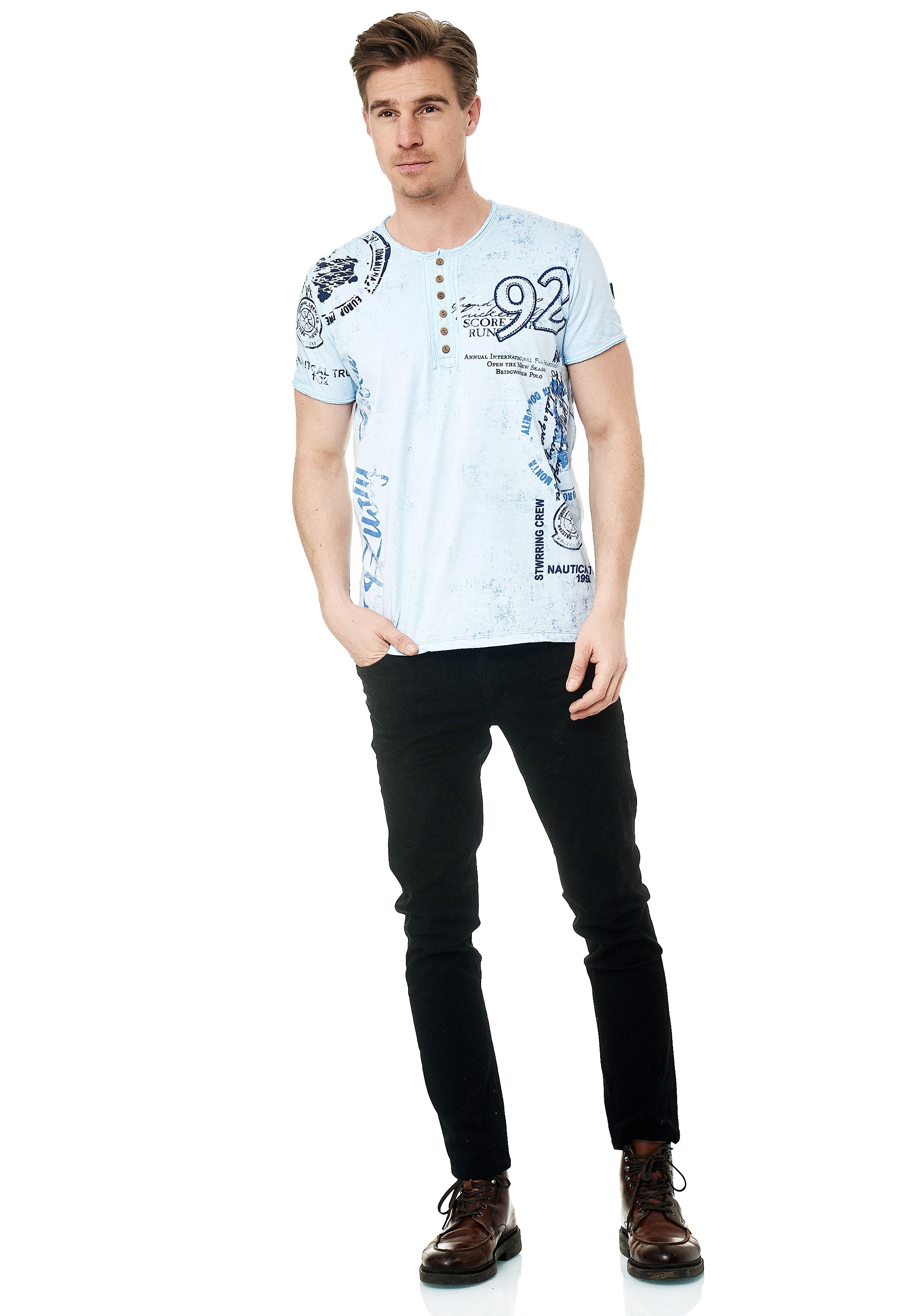 Rusty Neal T-Shirt mit seitlichem Print günstig online kaufen