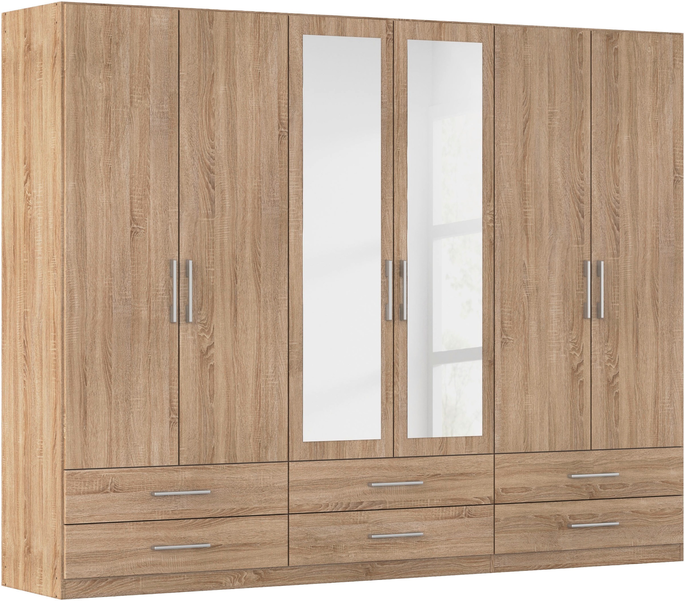 rauch Kleiderschrank "Schrank Garderobenschrank Mehrzweckschrank Schlafzimmer HERSBRUCK" 3 verschiedene Ausstattungen BASIC/CLASSIC/PREMIUM (inkl. SOFT-CLOSE), mit großzügigen Schubladen sowie Spiegeltüren MADE IN GERMANY
