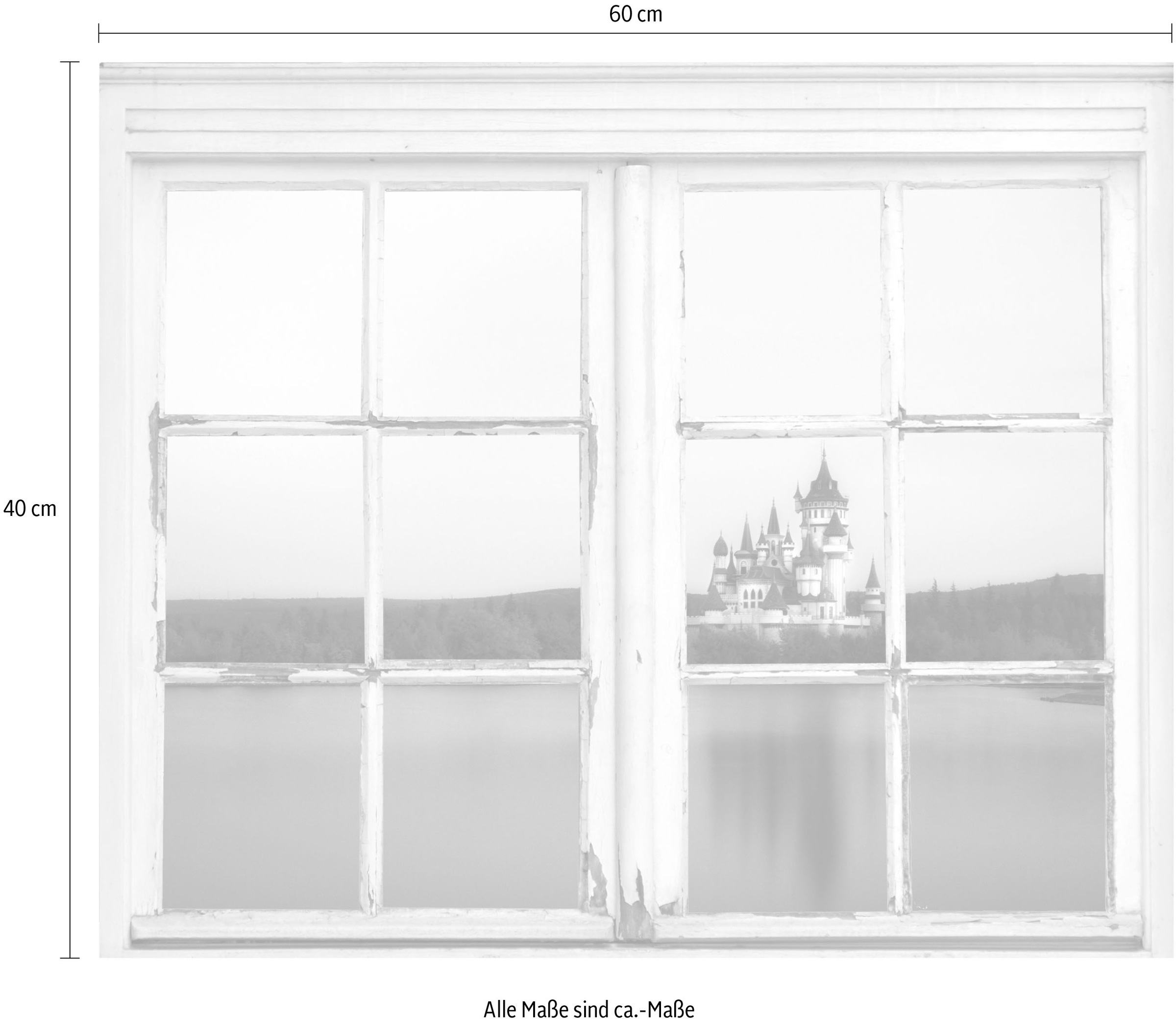 queence Wandsticker »Schloss am Meer«, Wandsticker, Wandbild, selbstklebend, Schloss, Meer, Wasser
