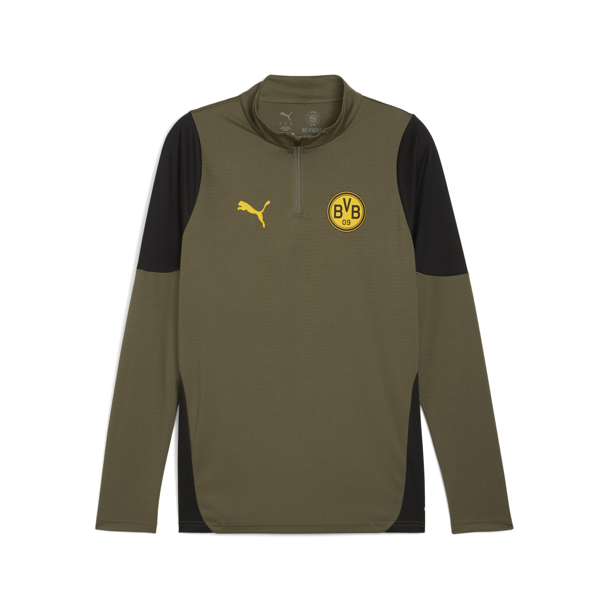 PUMA Herren T-Shirt "Borussia Dortmund Trainingstop Herren", grün, Gr. S, clean, Obermaterial: 100% Polyester, Shirts