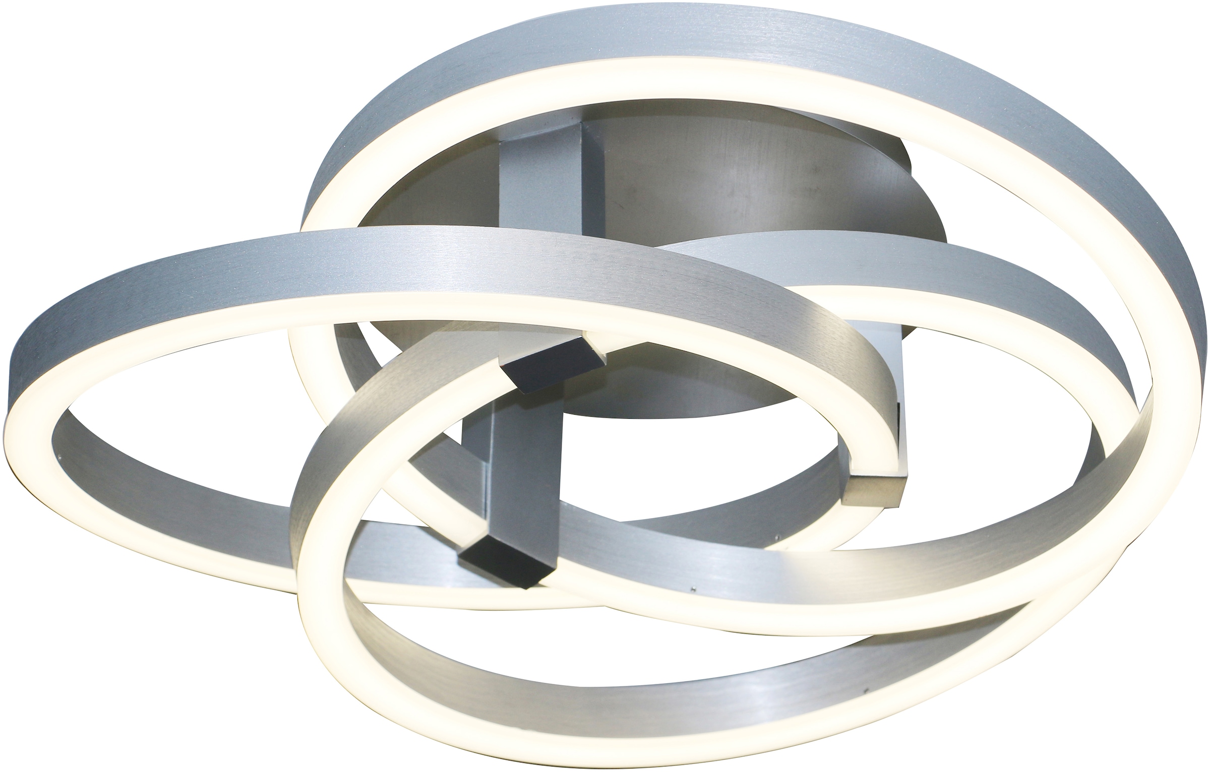 NÄVE LED Deckenleuchte "Divora", 1, Ø 55cm H: 18cm, 1 Stk., grau, Wohnzimmer, Leuchten, dimmbar, CCT, Nachlicht- u. Memoryfunktion, App oder