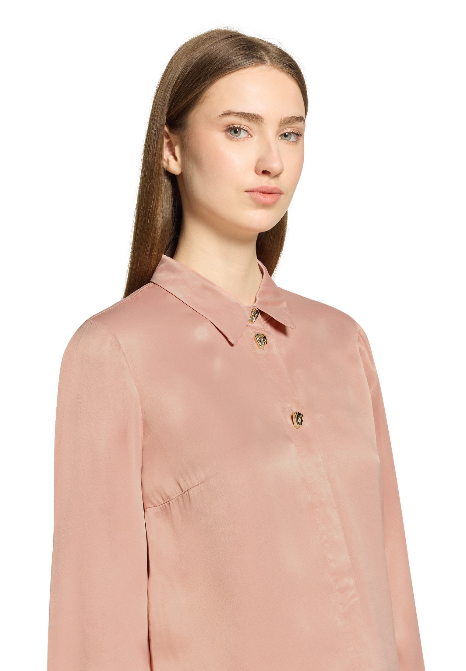 Cartoon Satinbluse »Damen mit Knöpfen«