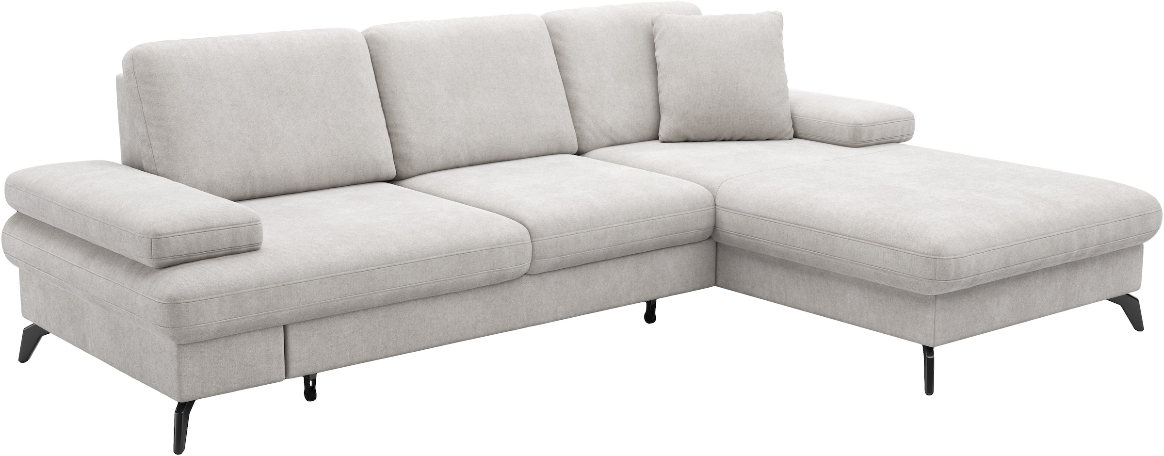 sit&more Ecksofa »Morris L-Form«, mit Bettfunktion, bzw. XXL-Sitzfläche, Armteilverstellung & Zierkissen