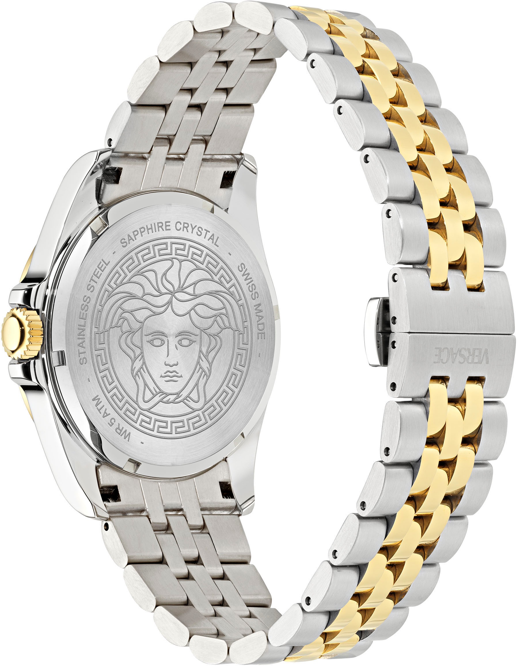 Versace Quarzuhr »VERSACE ANTEO«, Armbanduhr, Herrenuhr, Swiss Made, Saphirglas, Edelstahlarmband, Datum