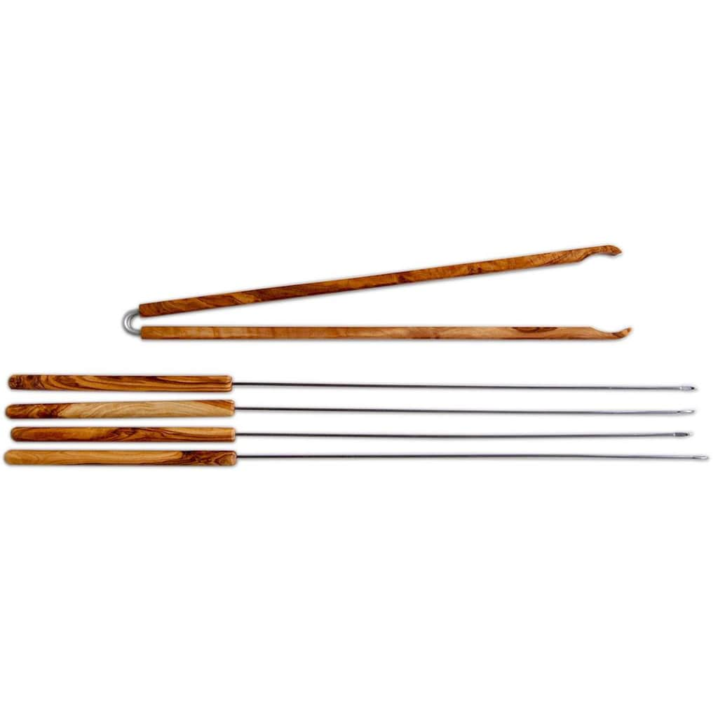 Olivenholz-erleben Grillbesteck-Set, (Set, 5 tlg.)