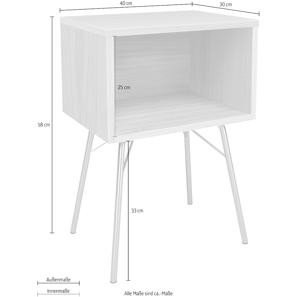 Woodman Nachttisch, Holzfurnier aus Eiche