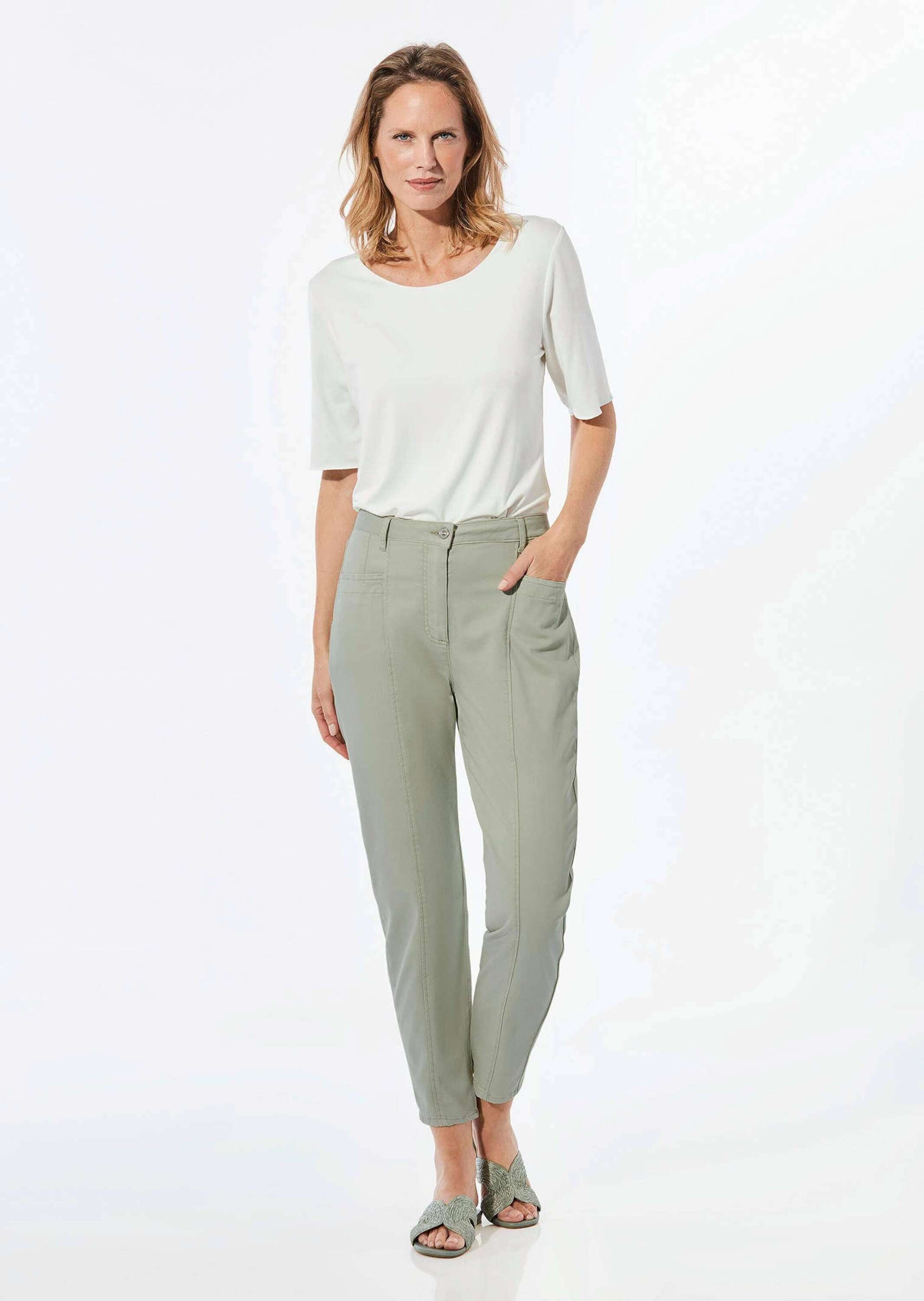 Goldner 7/8 Length Trousers Grey-Green 54 3