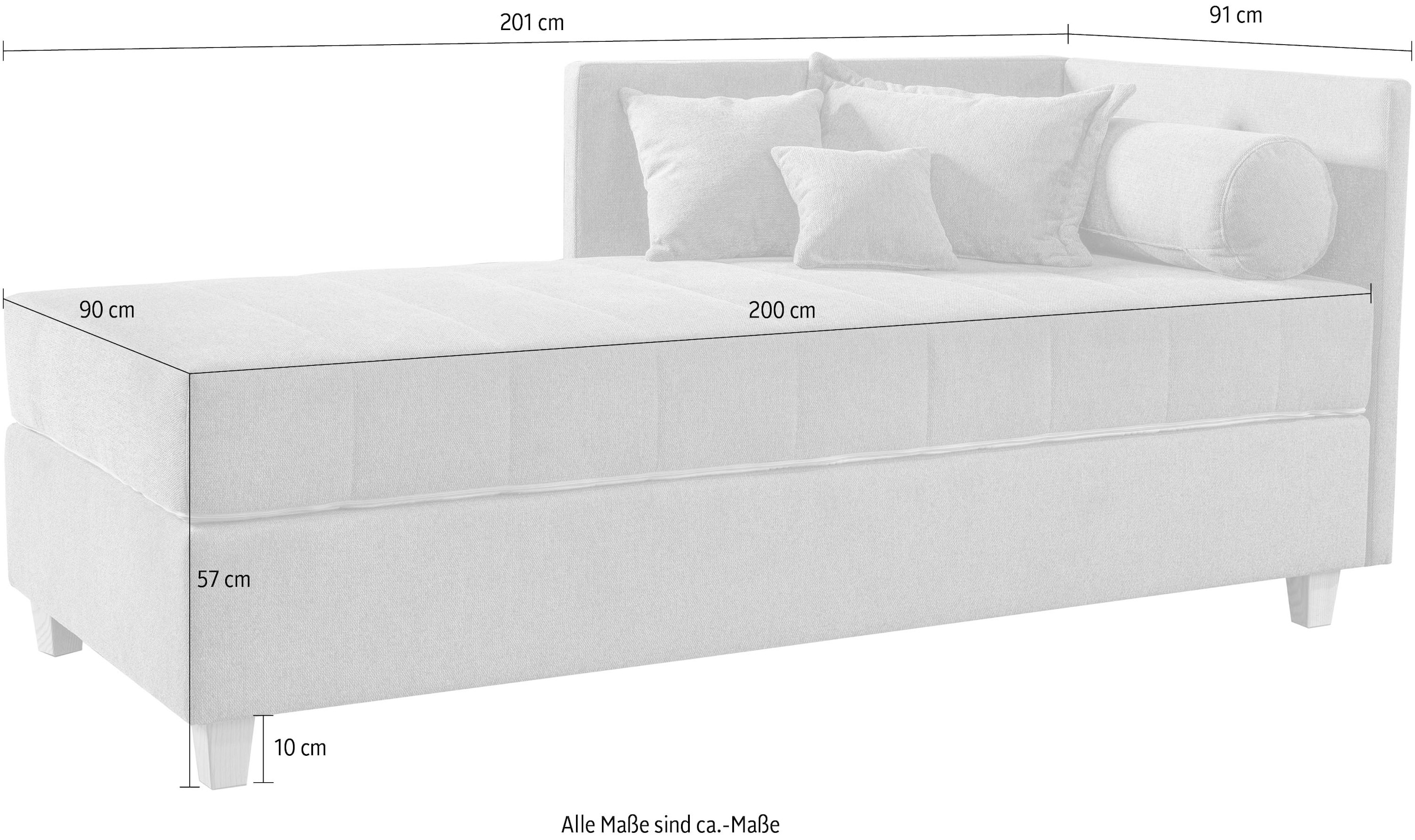 alina Schlafsofa »Kona« 7-Zonen Taschenfederkernmatratze, Zierkissen-Set und Schlummerrollen