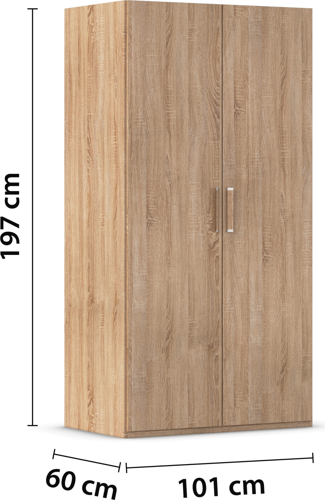 rauch Drehtürenschrank »Kleiderschrank Schrank Garderobe Schlafzimmerschrank EVELYN«, (in 2 Höhen 197 oder 210 cm erhältlich), in elegantem Stil, viel Stauraum 4 Breiten und 2 Höhen MADE IN GERMANY